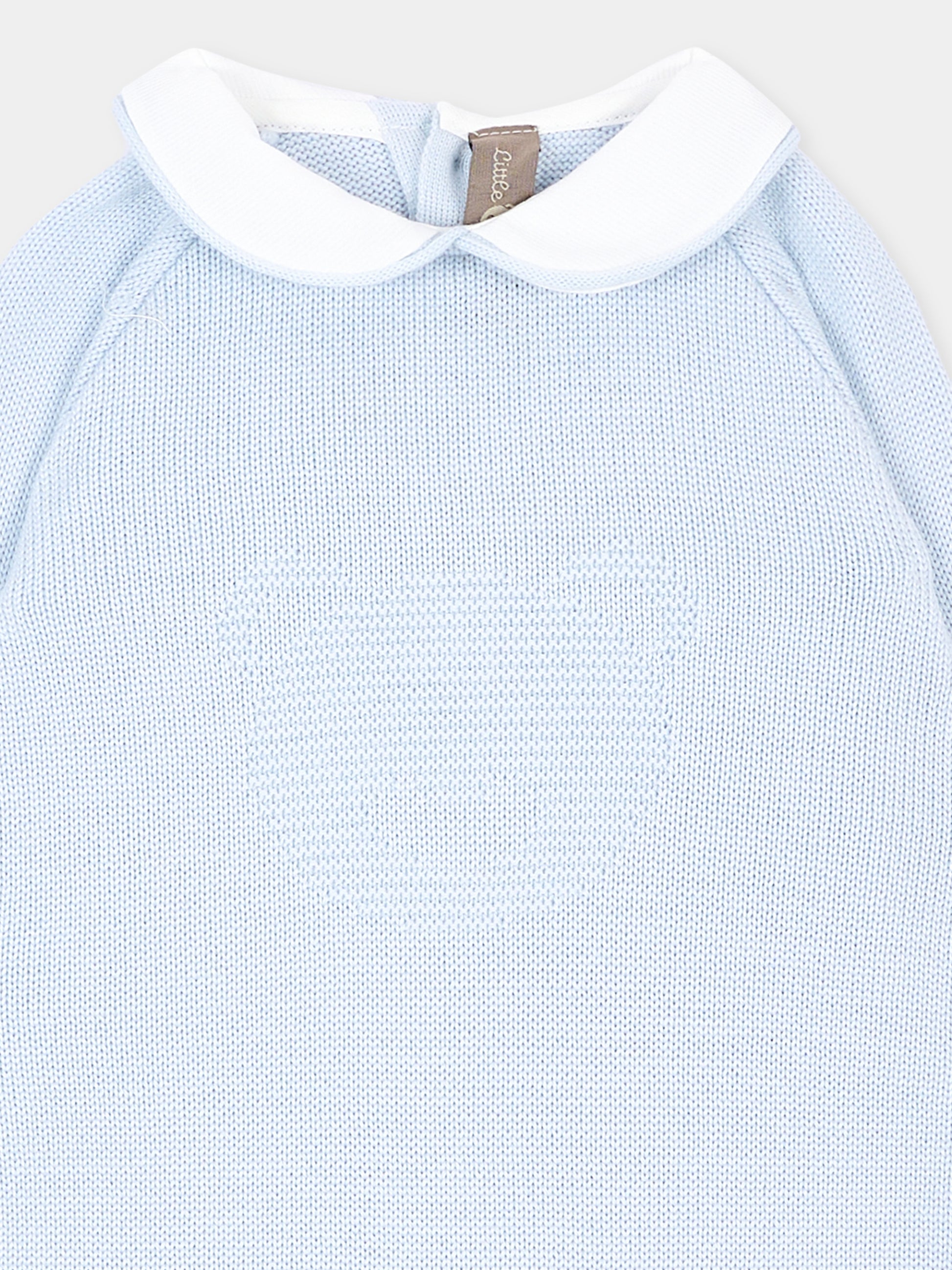 Cardigan celeste per neonato in maglia,Little Bear,4134 CIELO