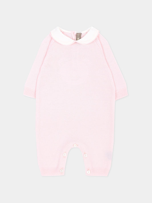 Cardigan rosa per neonata con colletto,Little Bear,4134 CIPRIA