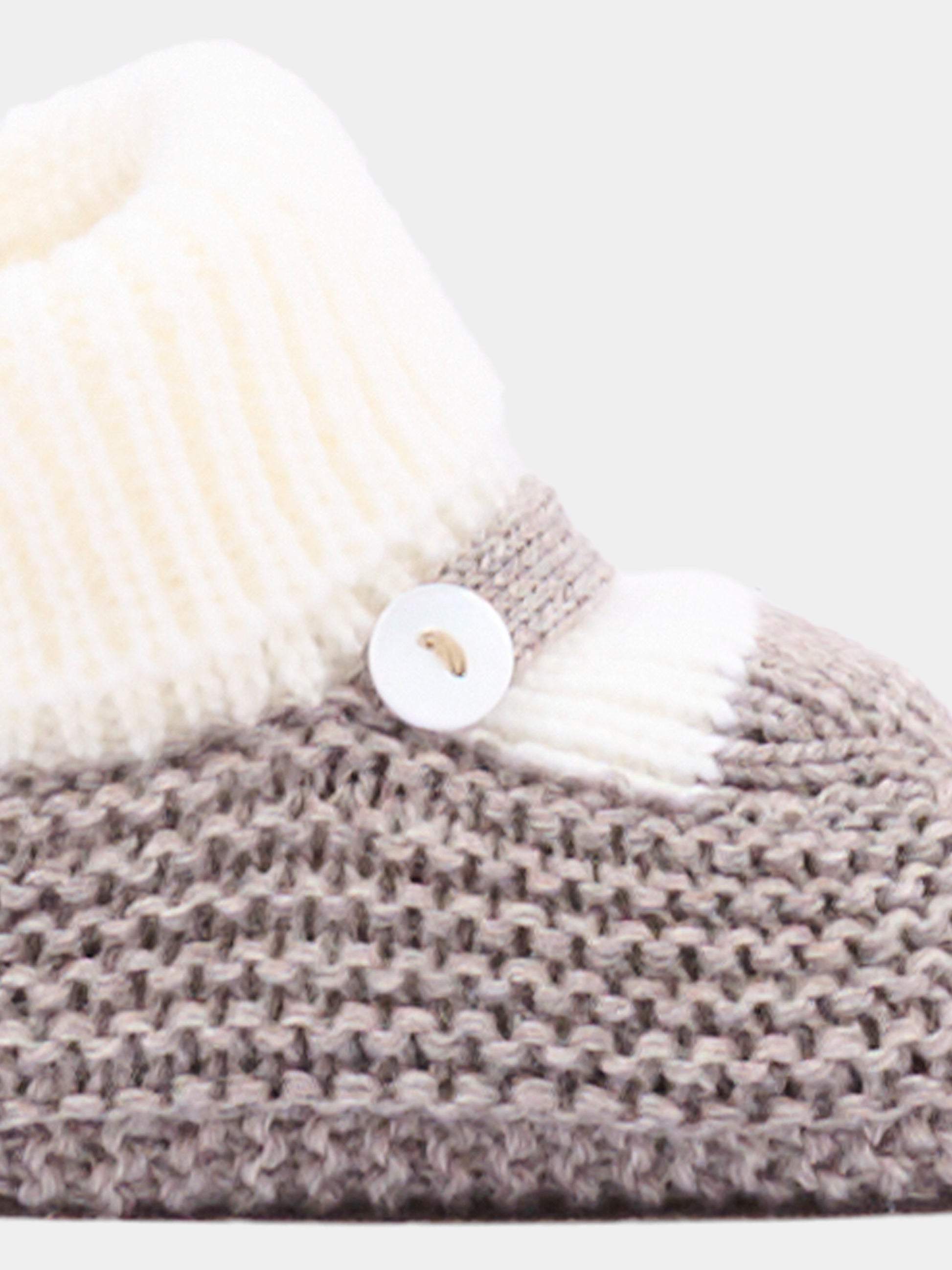 Babbucce avorio per neonati in maglia,Little Bear,4129 LATTE/TORTORA