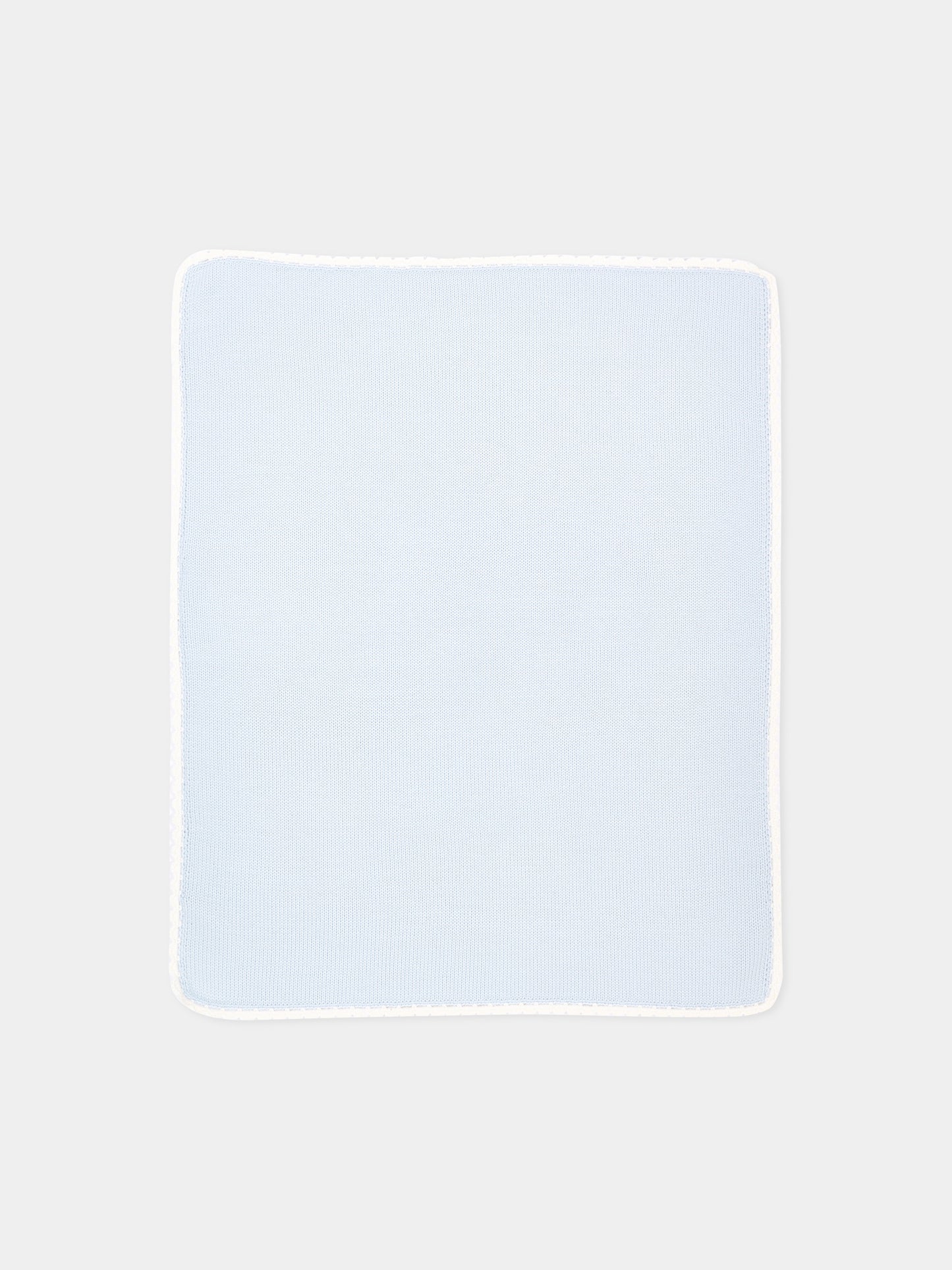 Copertina bianca e celeste per neonato,Little Bear,4000 CIELO/LATTE