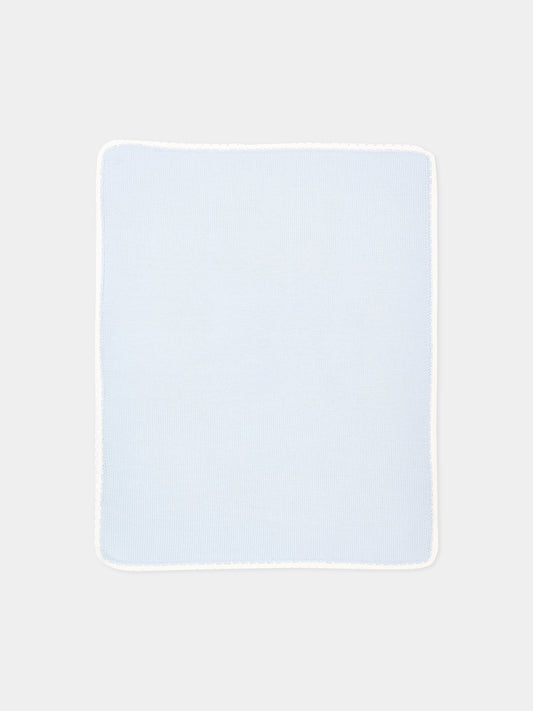 Copertina bianca e celeste per neonato,Little Bear,4000 CIELO/LATTE