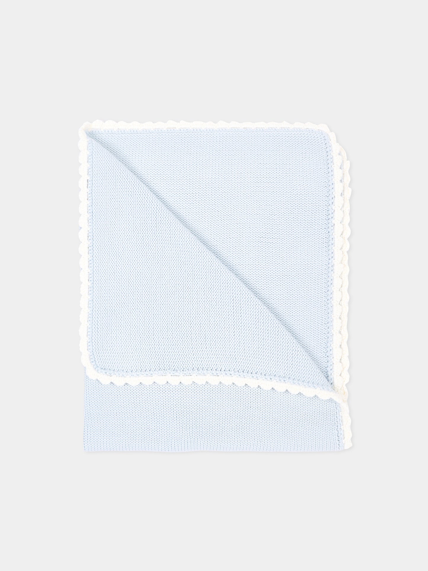 Copertina bianca e celeste per neonato,Little Bear,4000 CIELO/LATTE