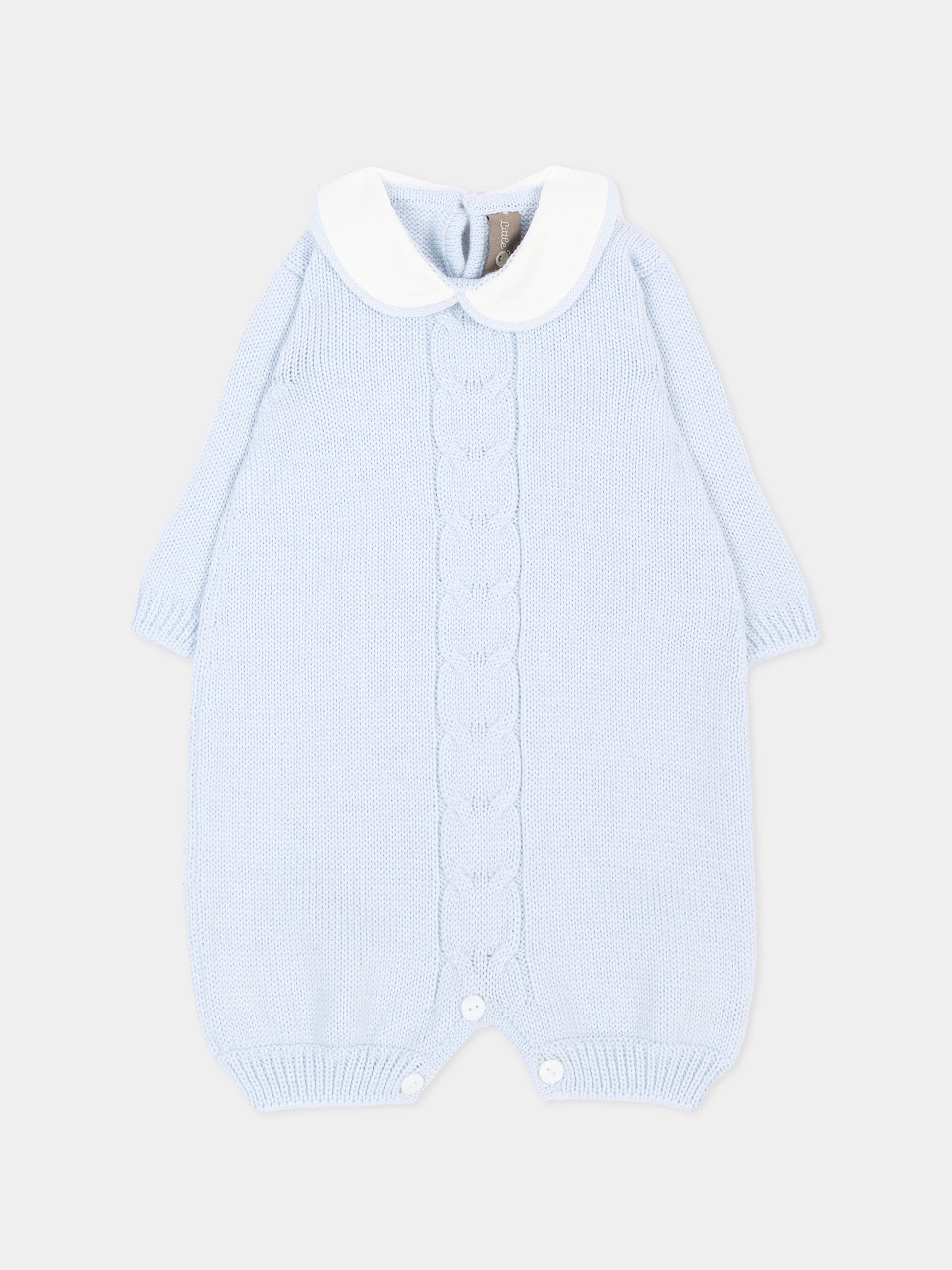 Tutina celeste per neonato con colletto,Little Bear,4011 CIELO