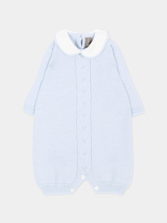 Tutina celeste per neonato con colletto,Little Bear,4011 CIELO
