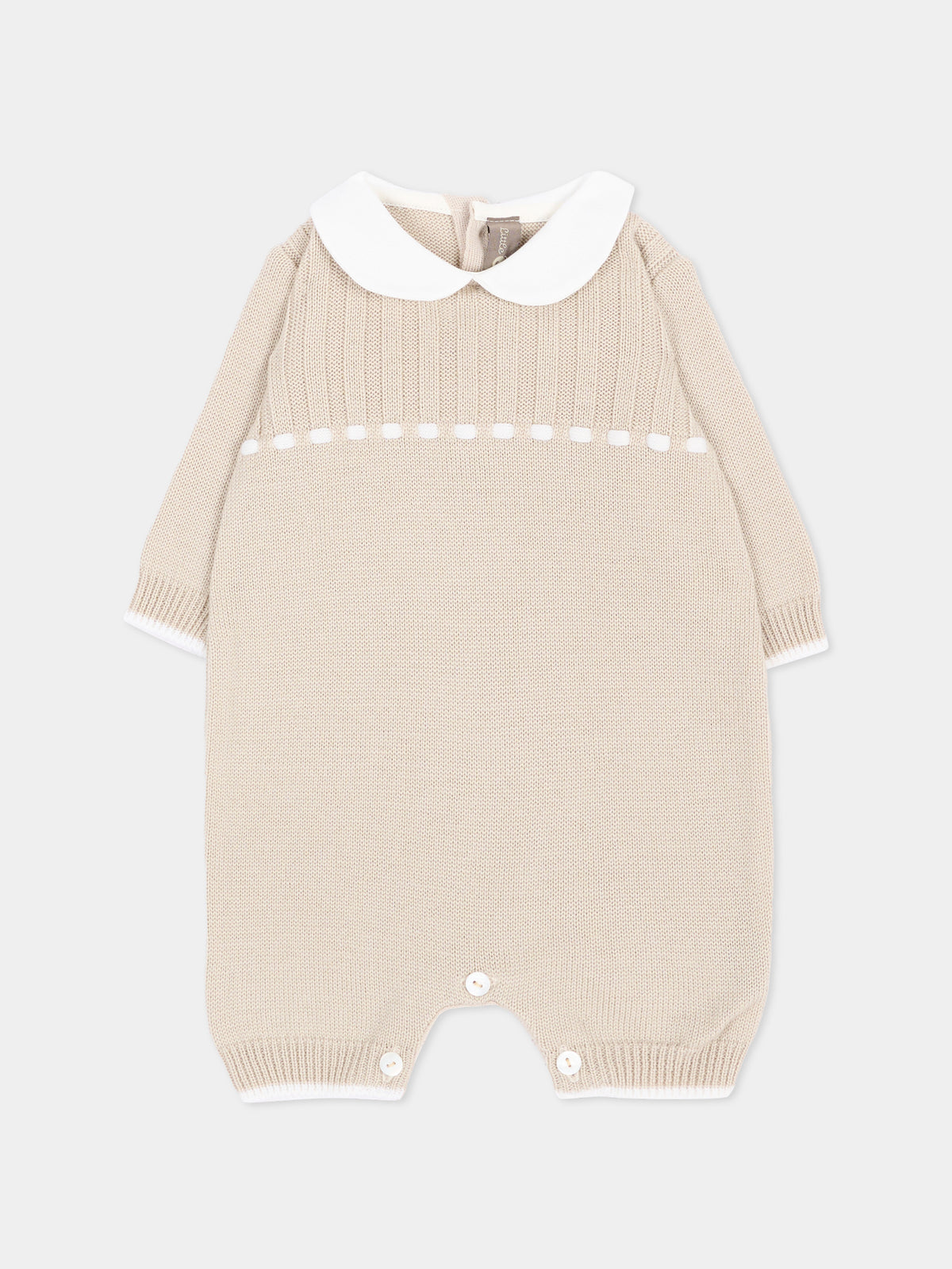 Tutina avorio per neonati in maglia,Little Bear,4106 BURRO/LATTE