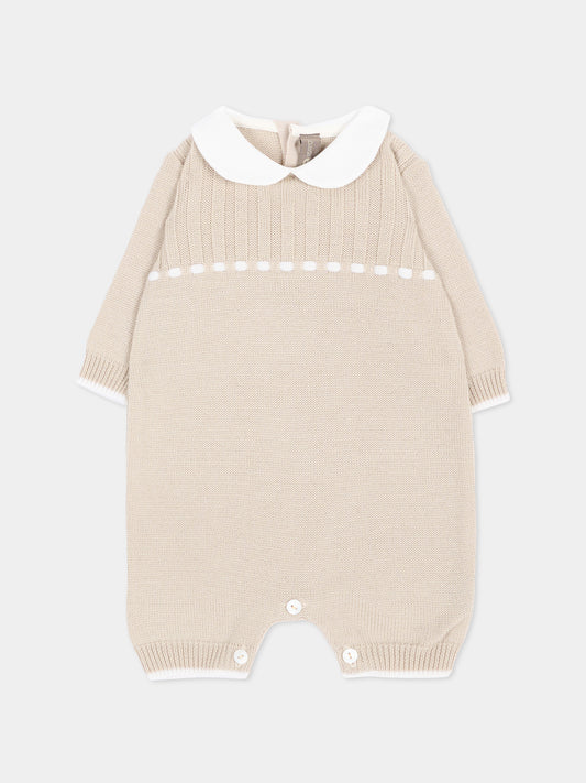 Tutina avorio per neonati in maglia,Little Bear,4106 BURRO/LATTE