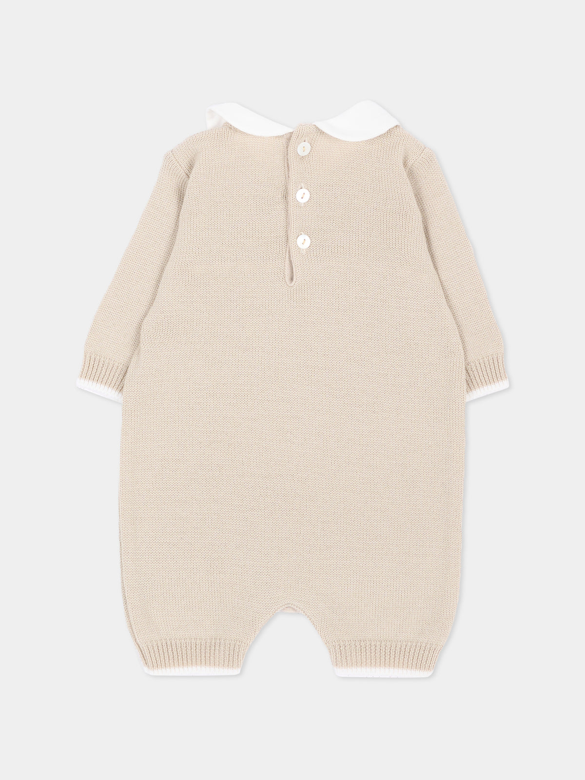 Tutina avorio per neonati in maglia,Little Bear,4106 BURRO/LATTE
