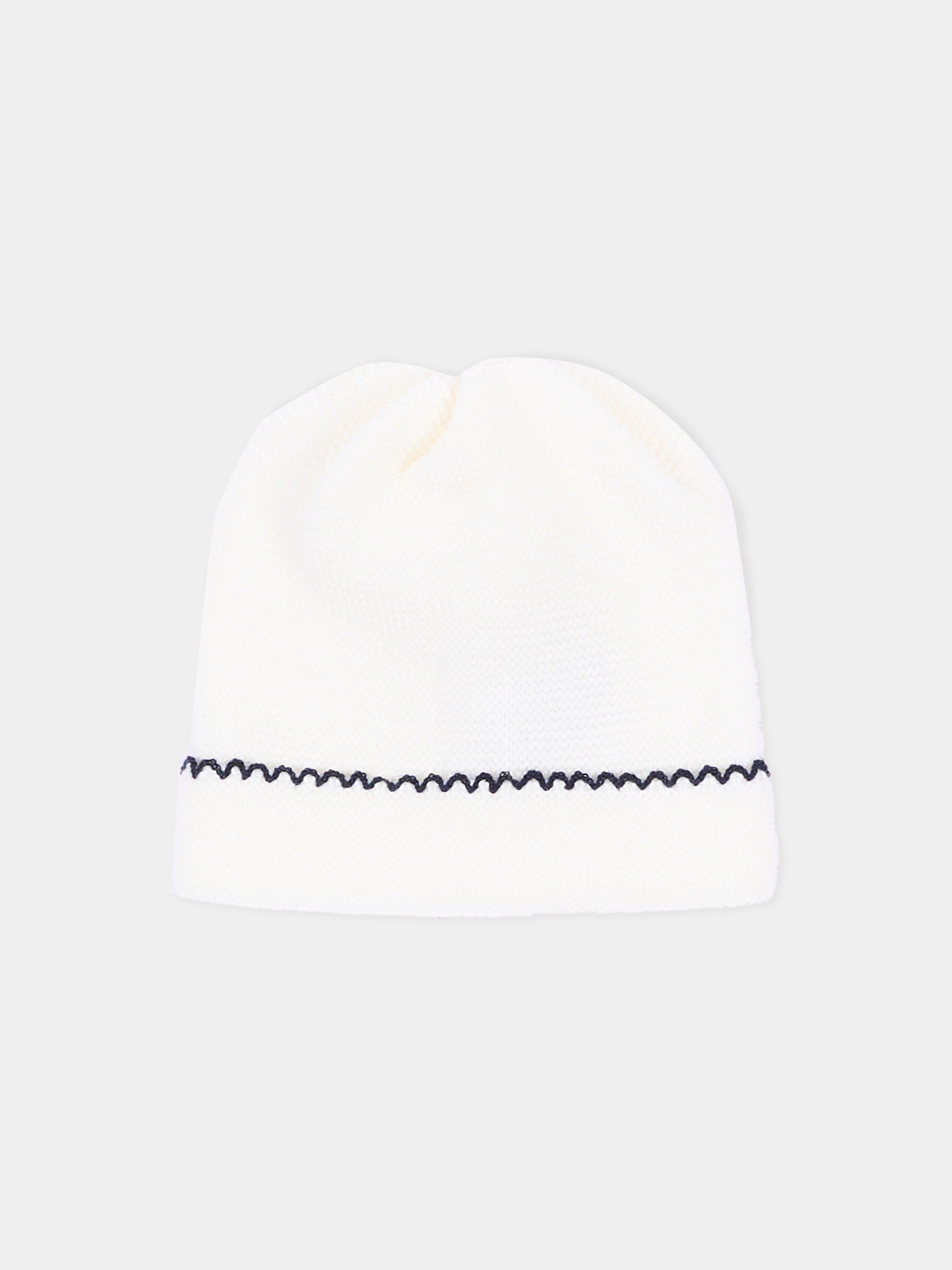 Cappello avorio per neonato,Little Bear,4124 LATTE/BLU