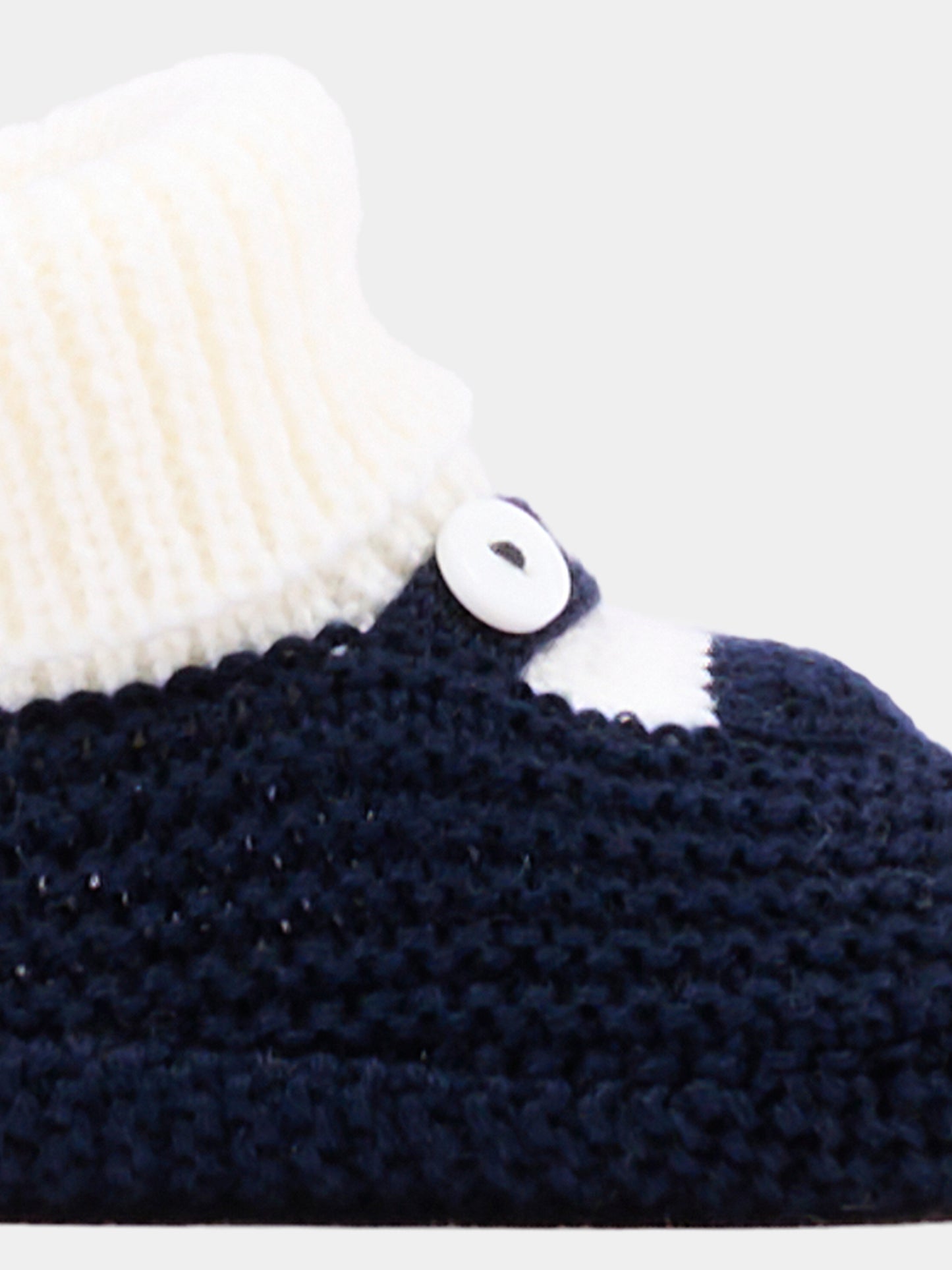 Babbucce blu per neonato in tricot,Little Bear,4129 LATTE/BLU