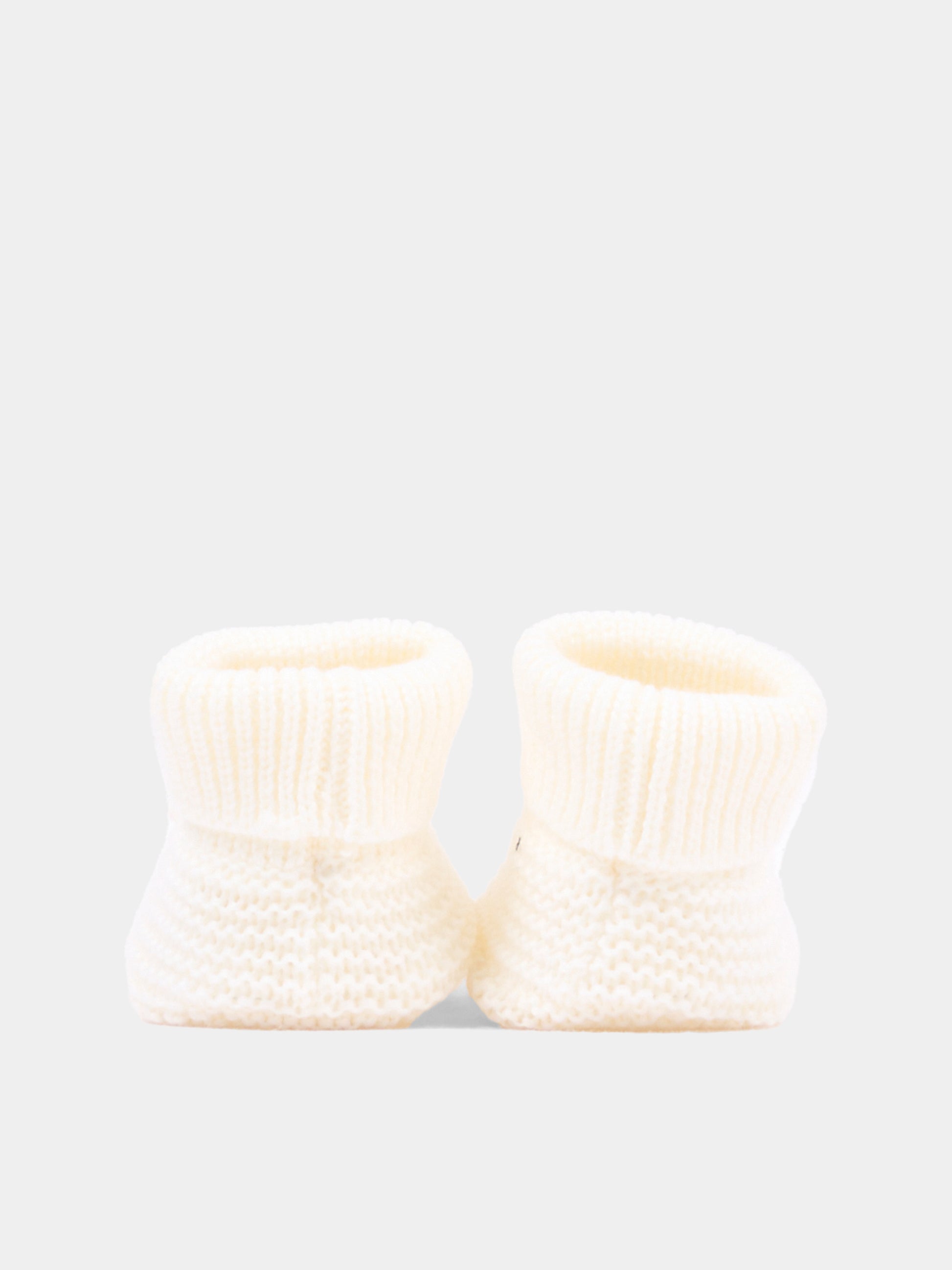 Babbucce avorio per neonato tricot,Little Bear,4129 LATTE