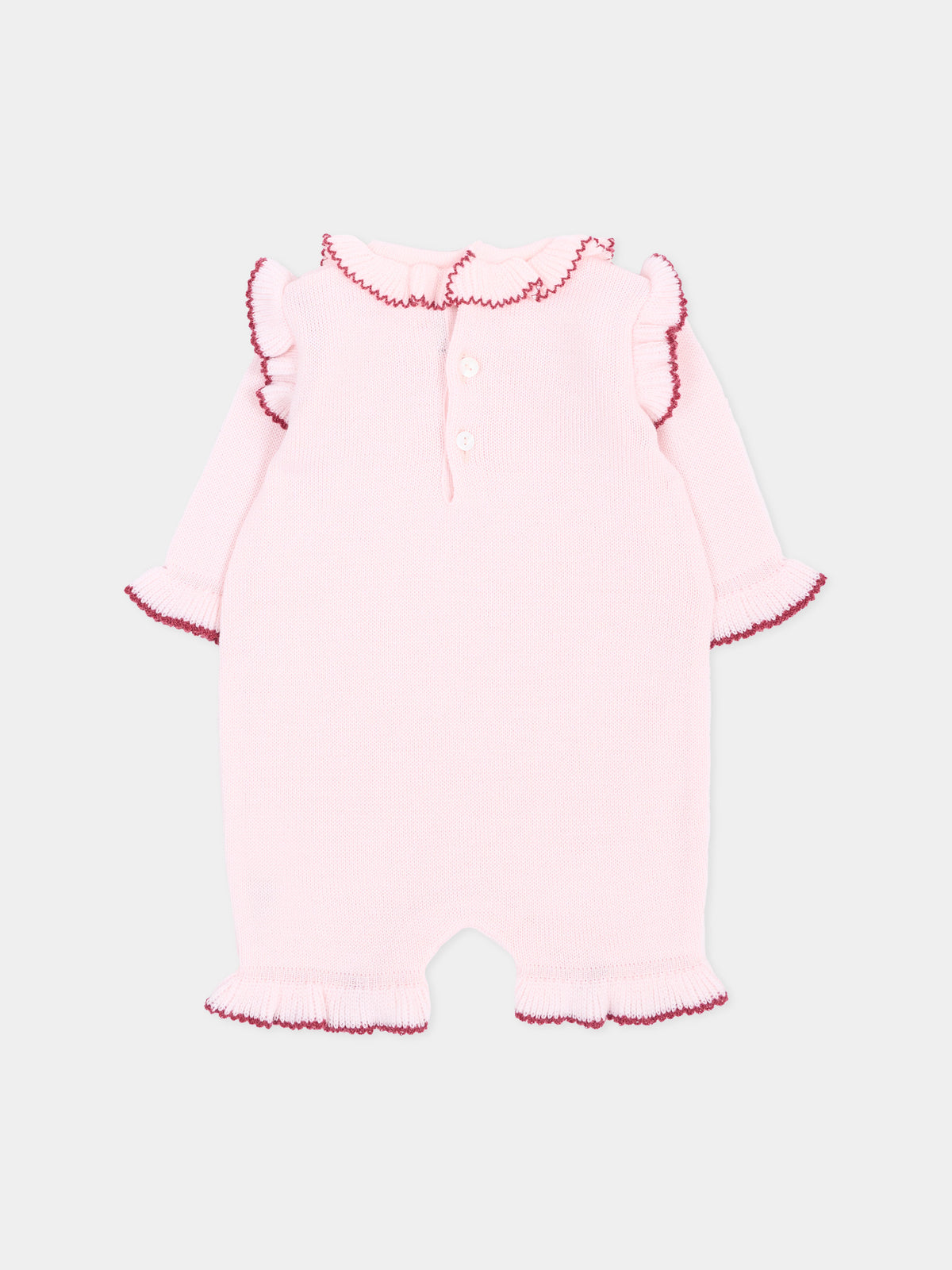 Tutina rosa per neonata con rouches,Little Bear,4125 CIPRIA/VINACCIA