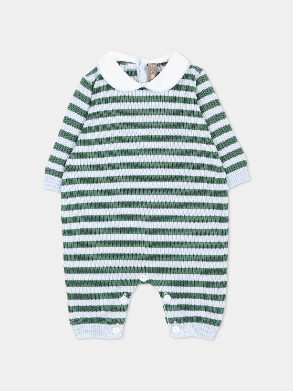 Tutina celeste a righe per neonato,Little Bear,4117 CIELO/BOSCO