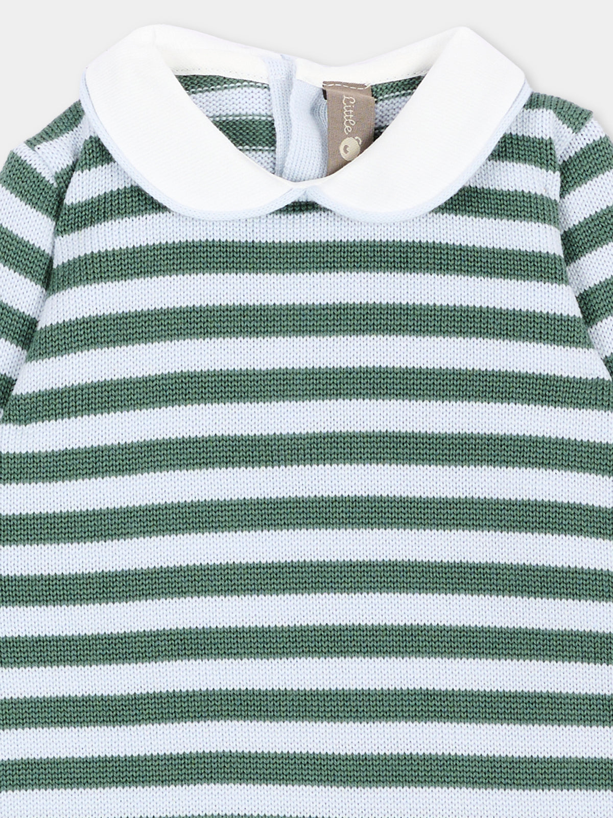 Tutina celeste a righe per neonato,Little Bear,4117 CIELO/BOSCO