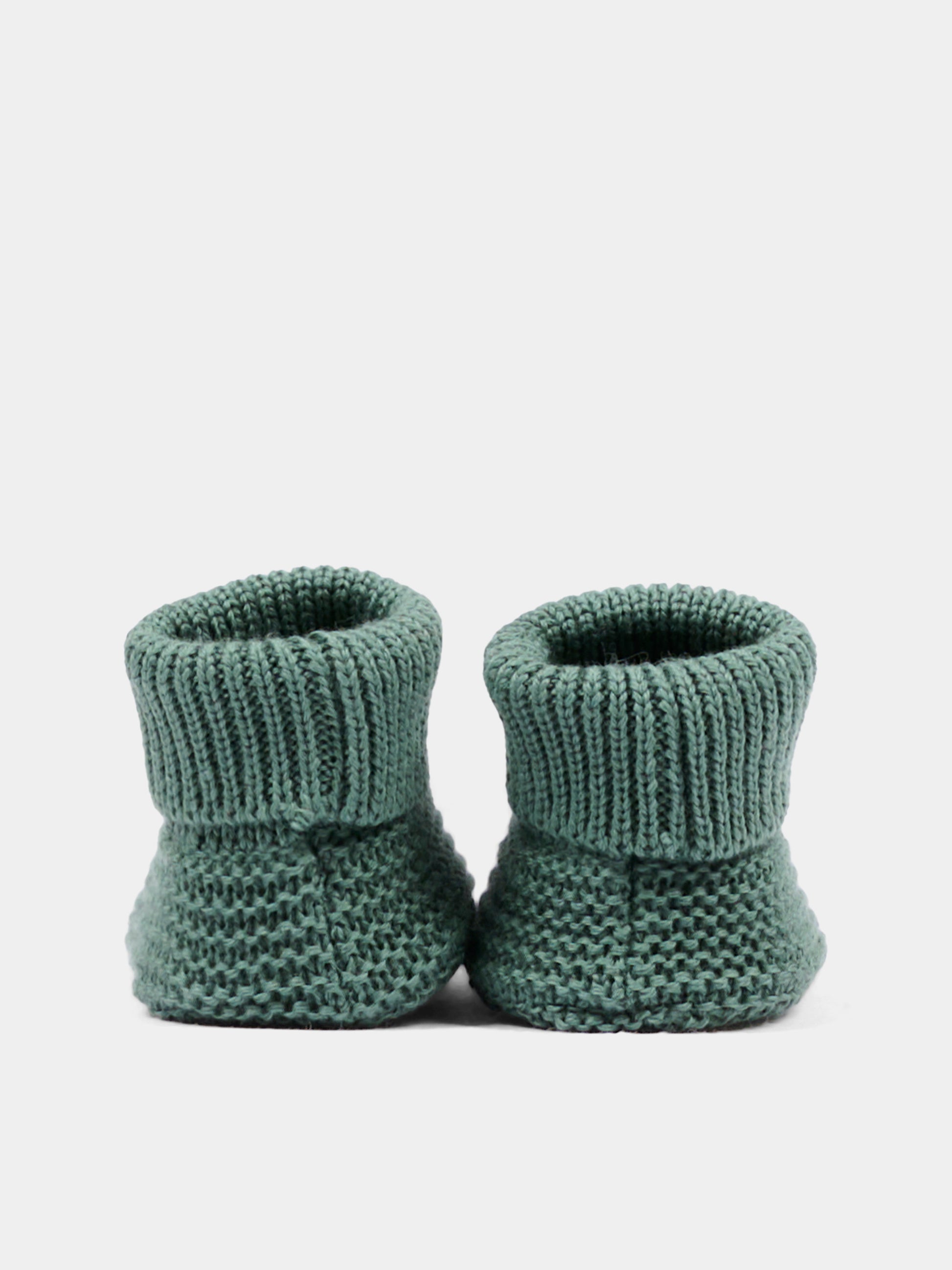 Babbucce verde per neonato tricot,Little Bear,4129 BOSCO