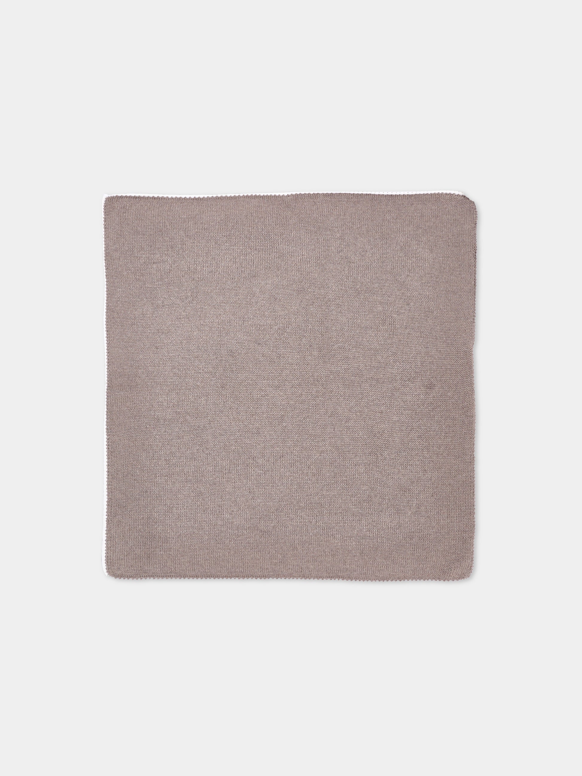 Copertina beige per neonati in maglia,Little Bear,4023 TORTORA/LATTE