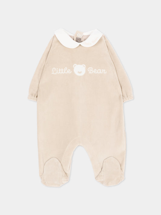 Tutina tortora per neonati con colletto,Little Bear,4049 TORTORA/LATTE