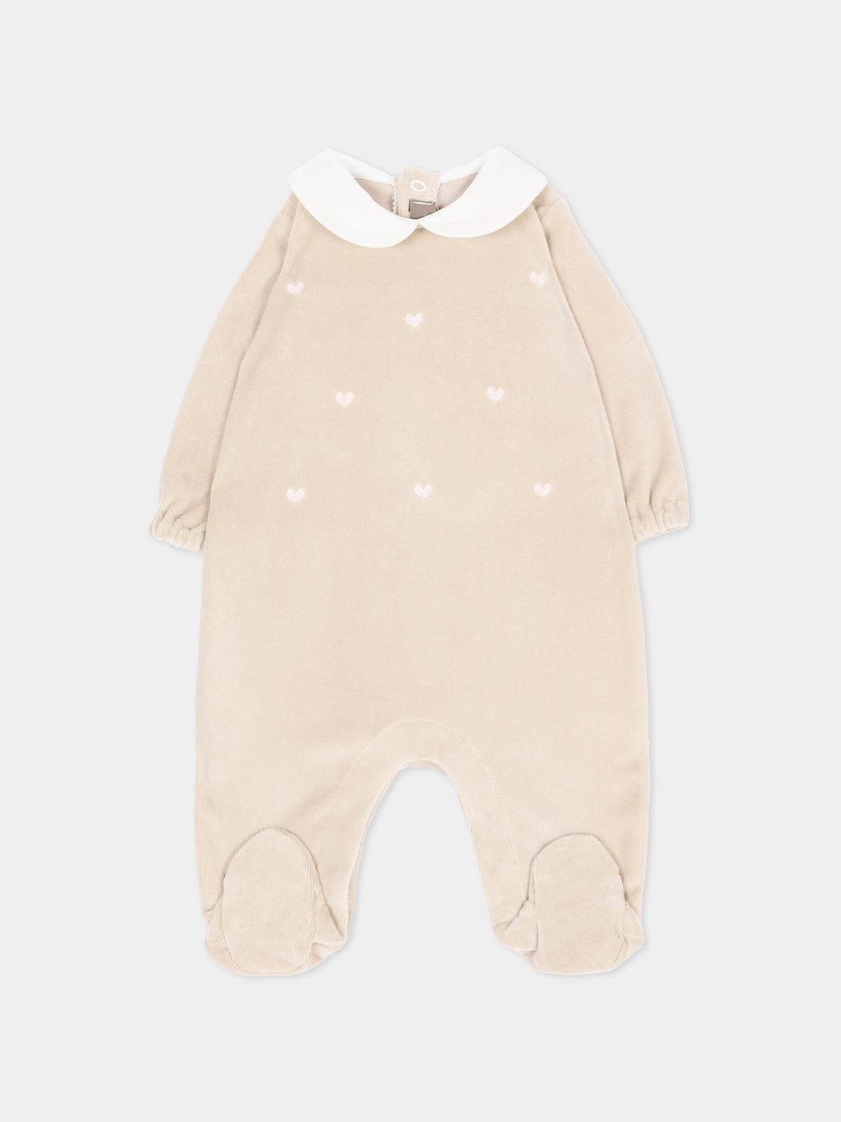 Tutina marrone per neonato con cuori,Little Bear,4046 TORTORA/CIELO