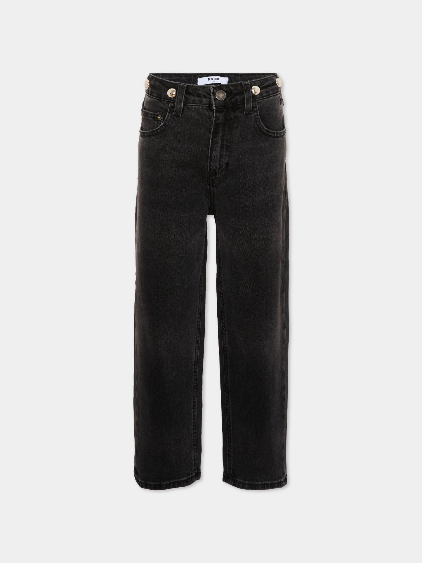 Jeans neri per bambina con borchie,Msgm Kids,F5MSJGDP033 110