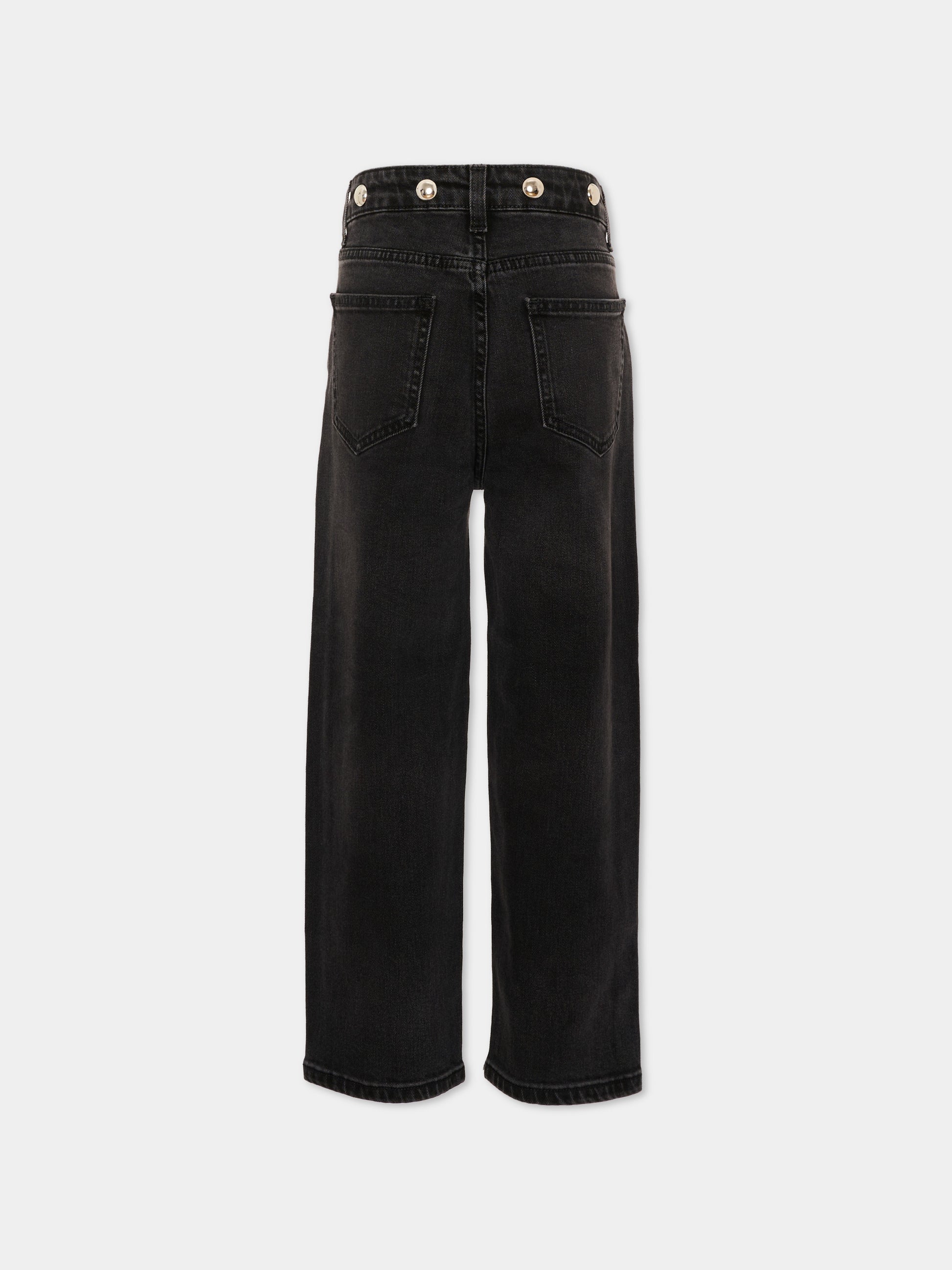 Jeans neri per bambina con borchie,Msgm Kids,F5MSJGDP033 110