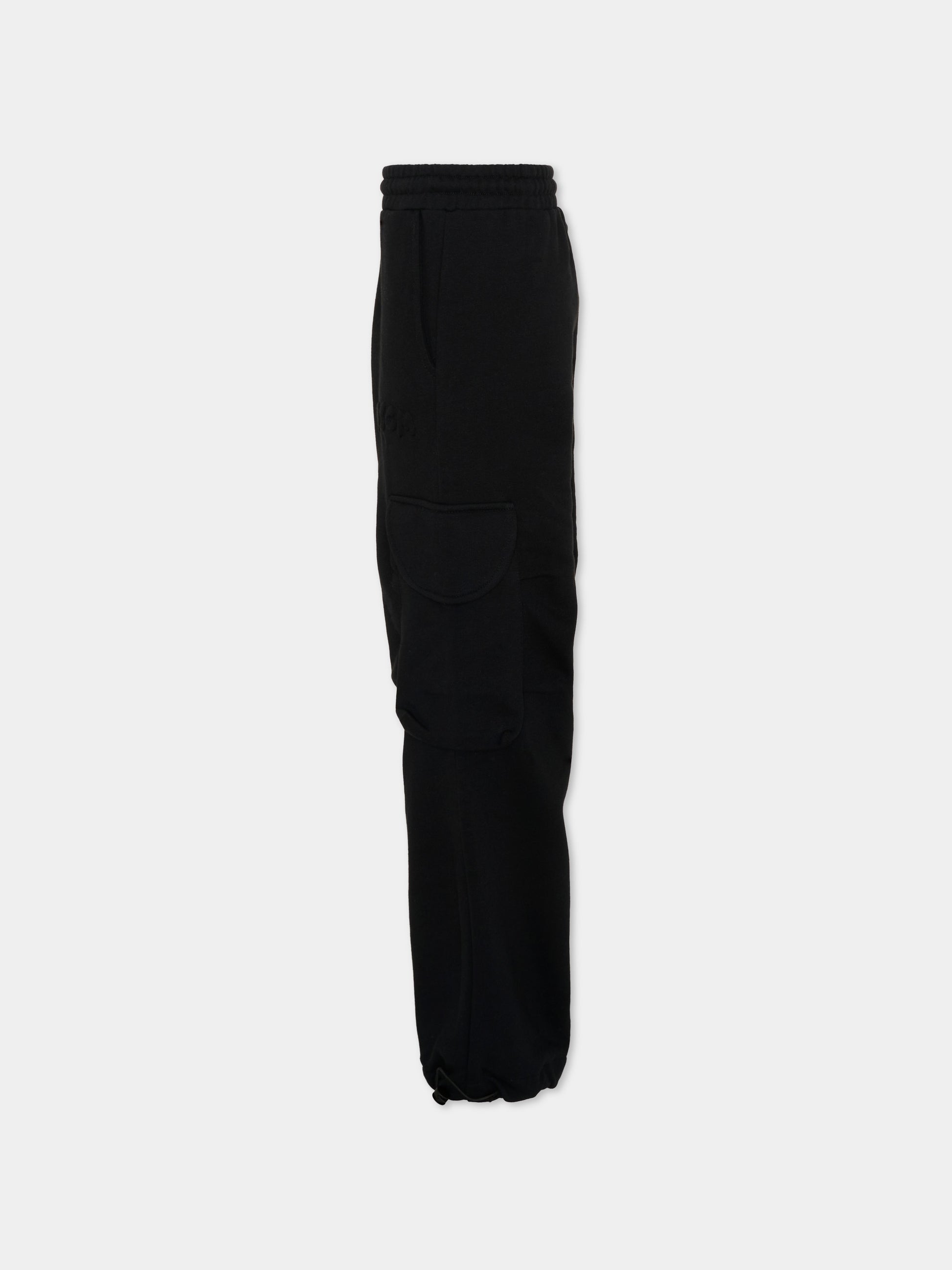 Pantaloni neri per bambina cargo,Msgm Kids,F5MSJUFP025 110