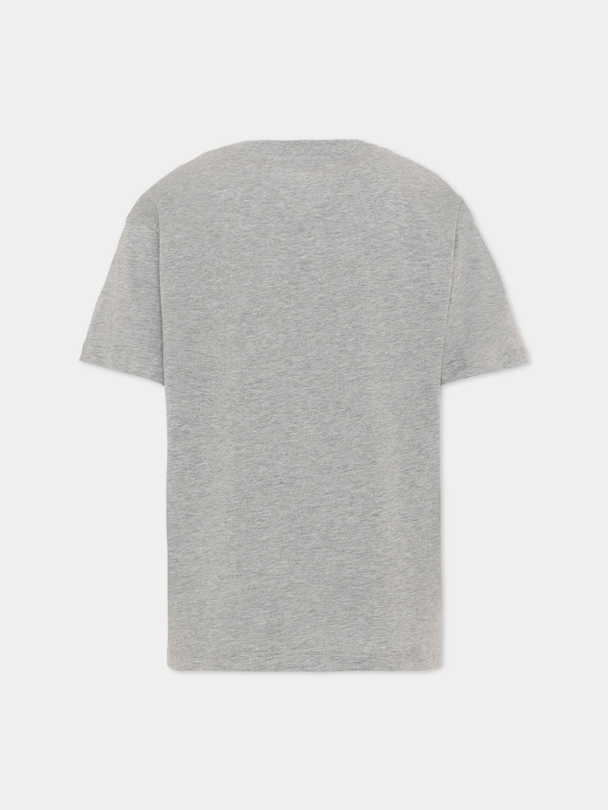 T-Shirt grigia per bambini con logo,Msgm Kids,F5MSJUTH007 104