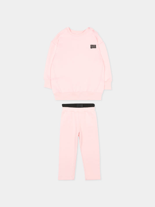 Completo sportivo rosa per neonata con logo,Msgm Kids,F5MSNGDL294 MS044
