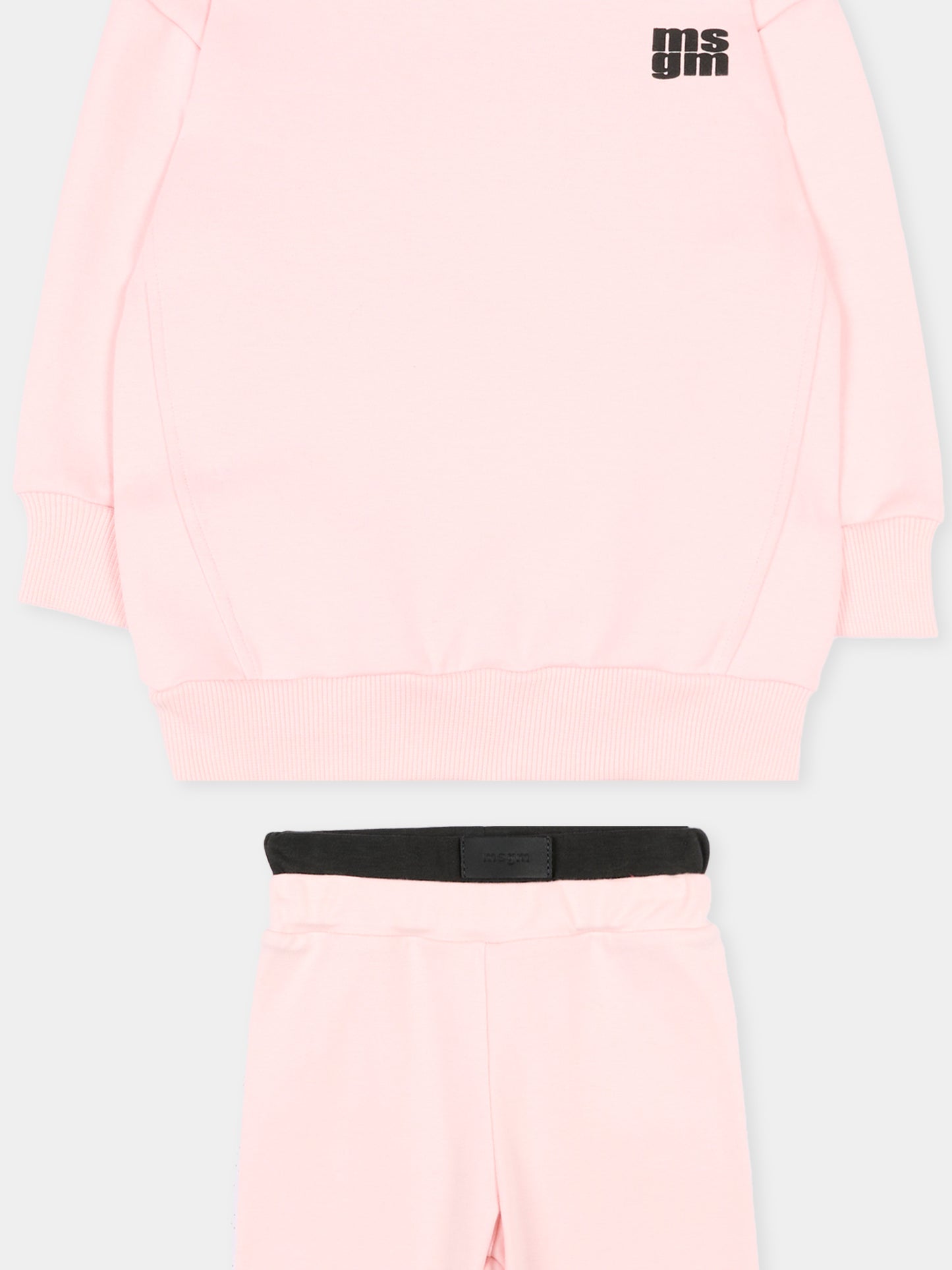 Completo sportivo rosa per neonata con logo,Msgm Kids,F5MSNGDL294 MS044