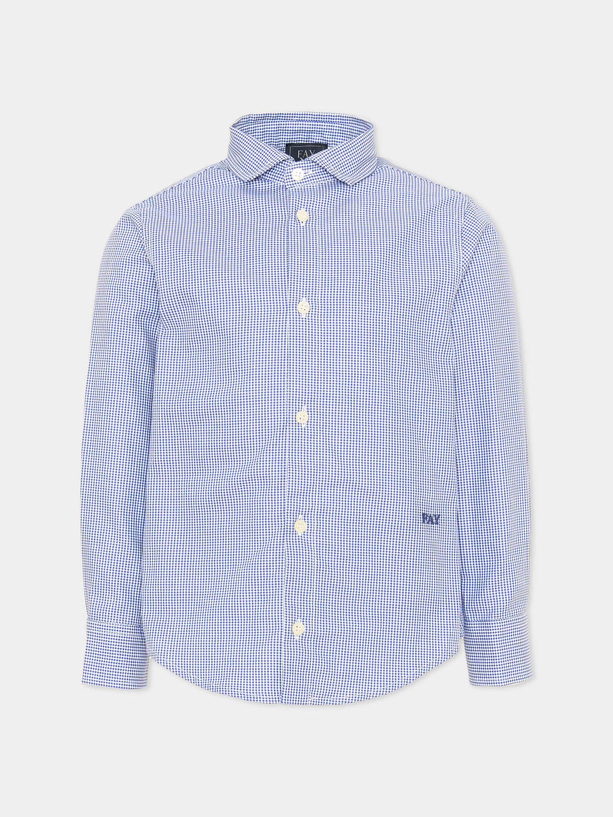Camicia a manica lunga azzurra per bambino,Fay Kids,FZ5H00 P0646 100AZ