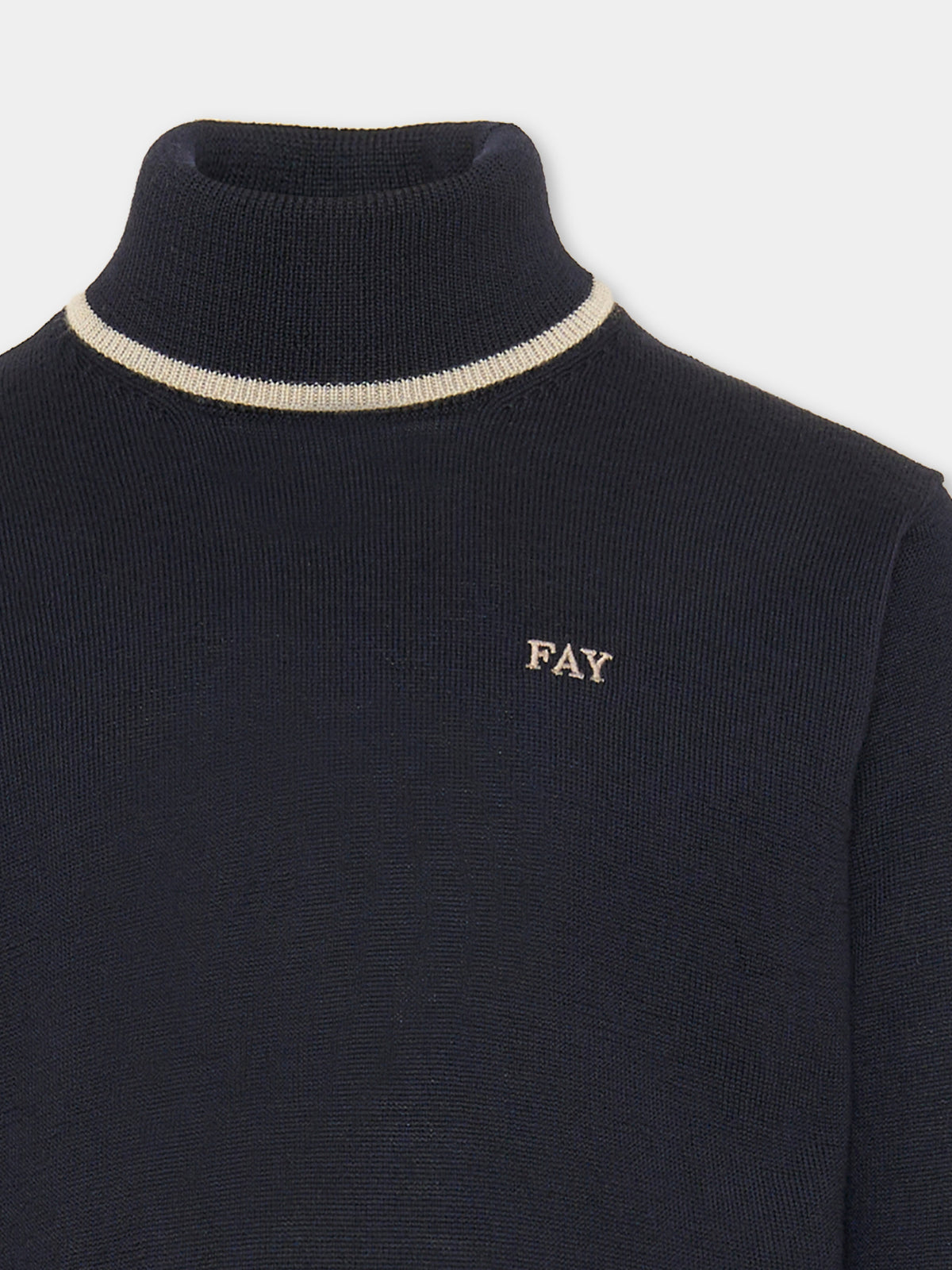 Dolcevita blu per bambino con logo,Fay Kids,FZ9H10 W0012 621BG