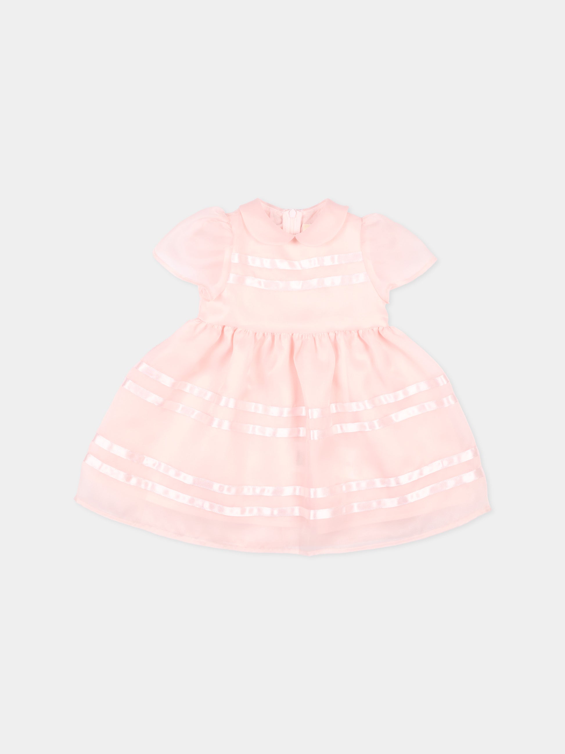 Abito rosa per neonata con nastri,Simonetta,SZ1011 O0075 51E