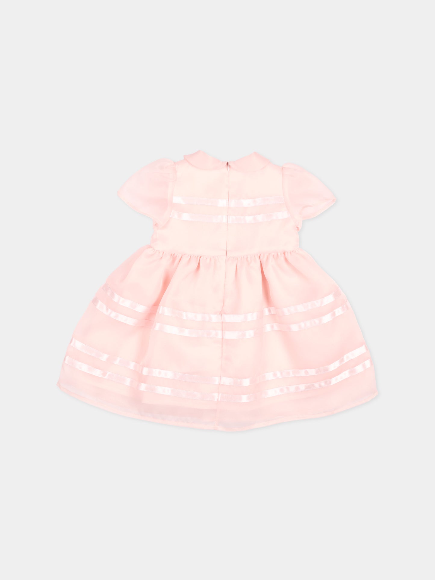 Abito rosa per neonata con nastri,Simonetta,SZ1011 O0075 51E