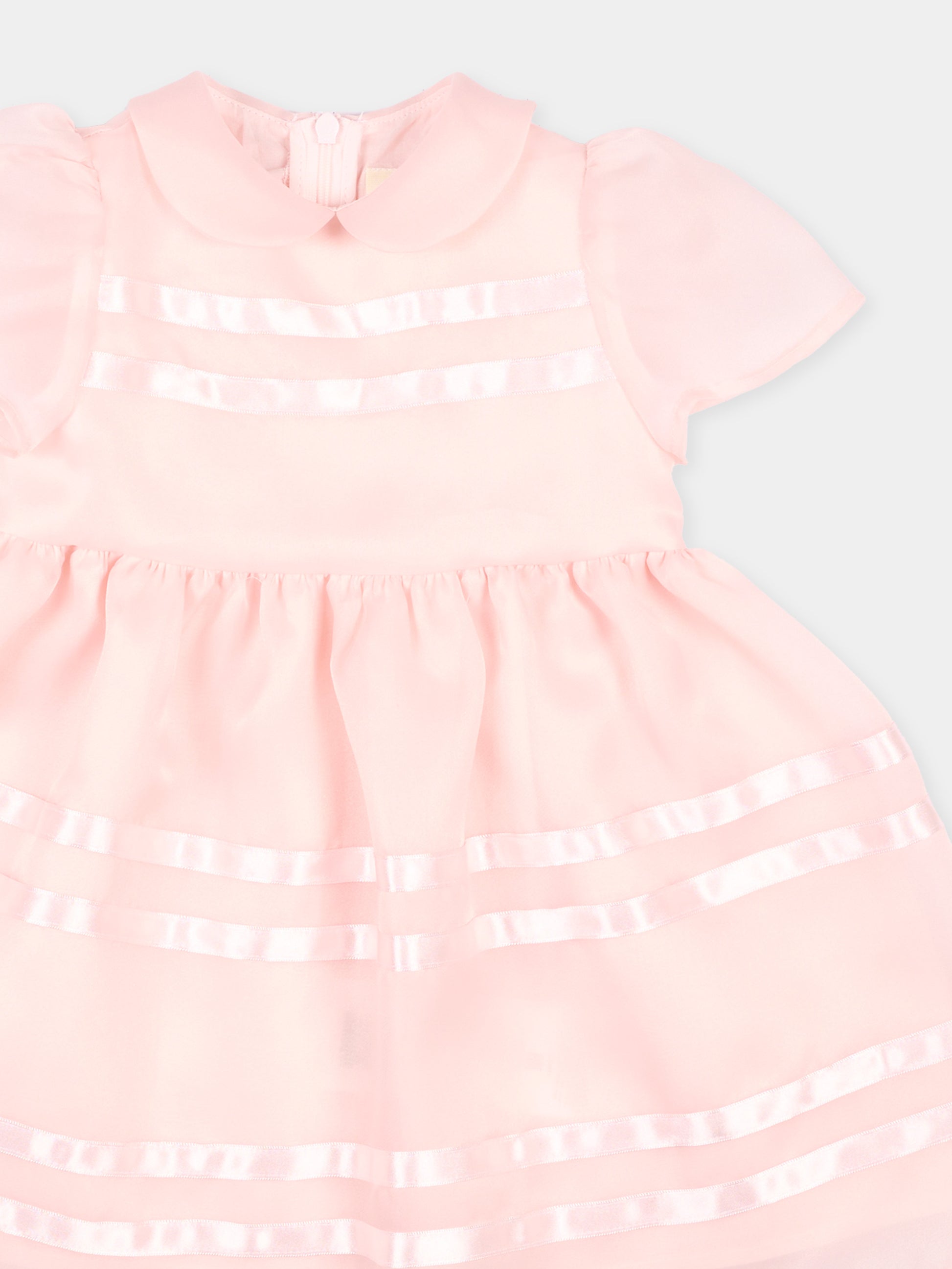 Abito rosa per neonata con nastri,Simonetta,SZ1011 O0075 51E