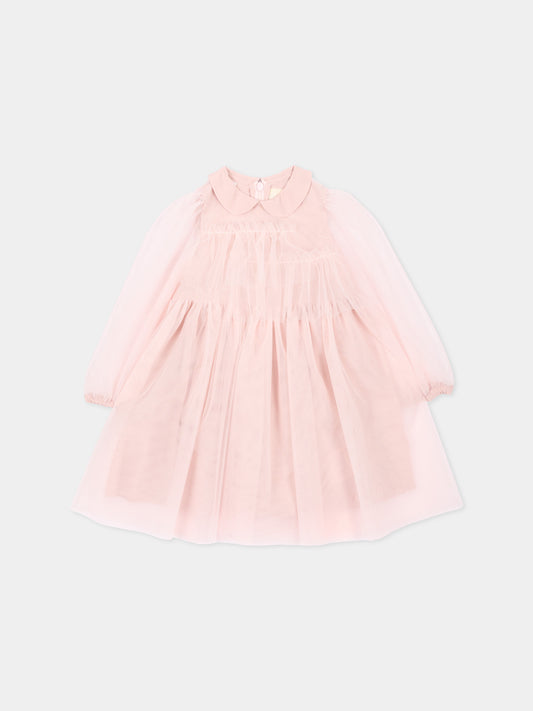 Abito elegante rosa per neonata in tulle,Simonetta,SZ1020 T0002 501