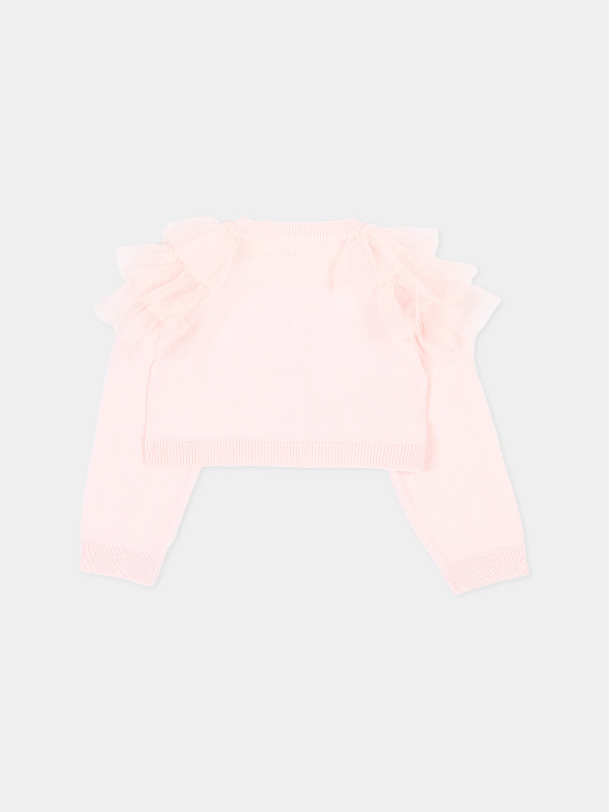Cardigan rosa per neonata con ruches,Simonetta,SZ9020 W0012 501