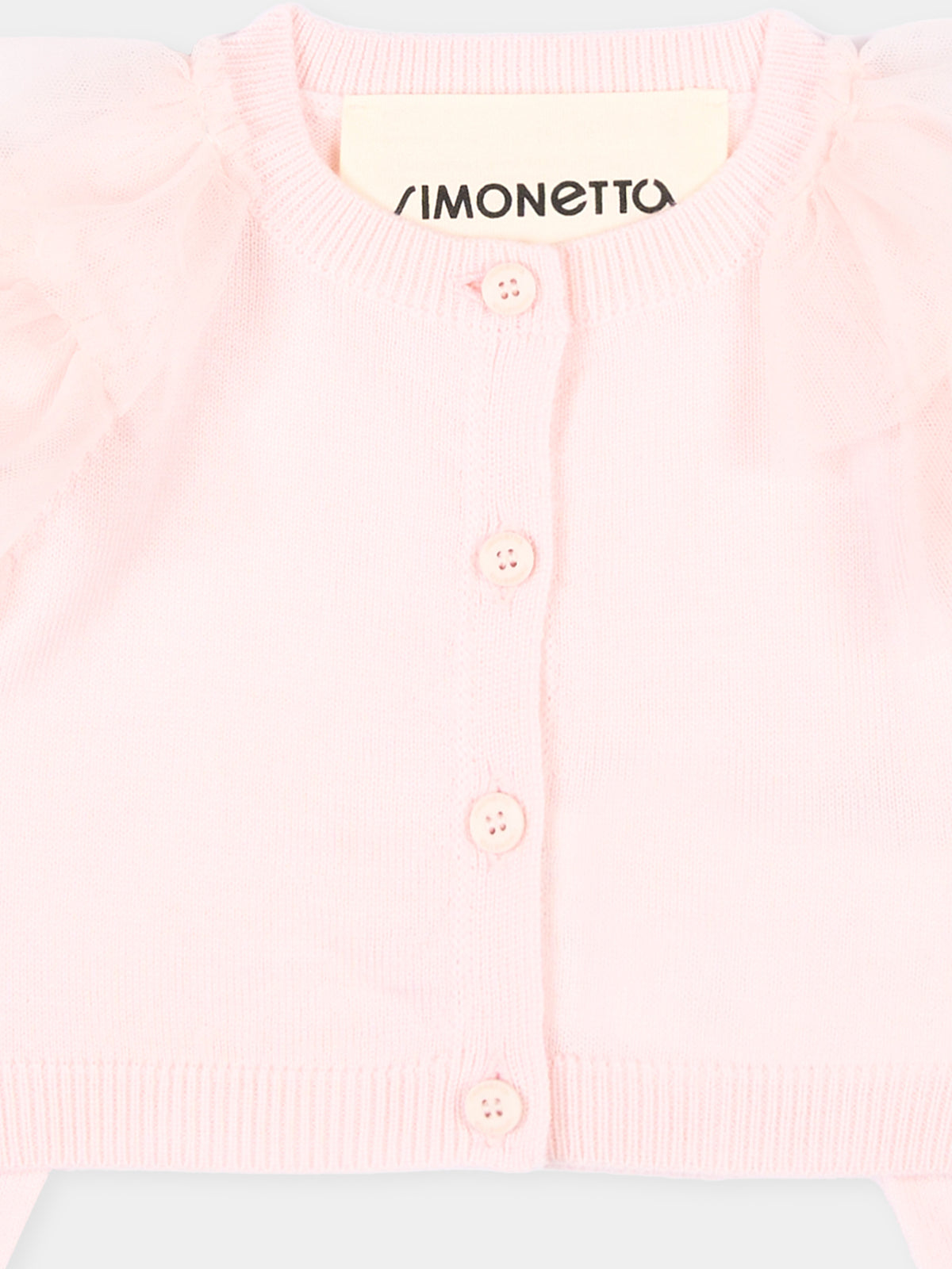 Cardigan rosa per neonata con ruches,Simonetta,SZ9020 W0012 501