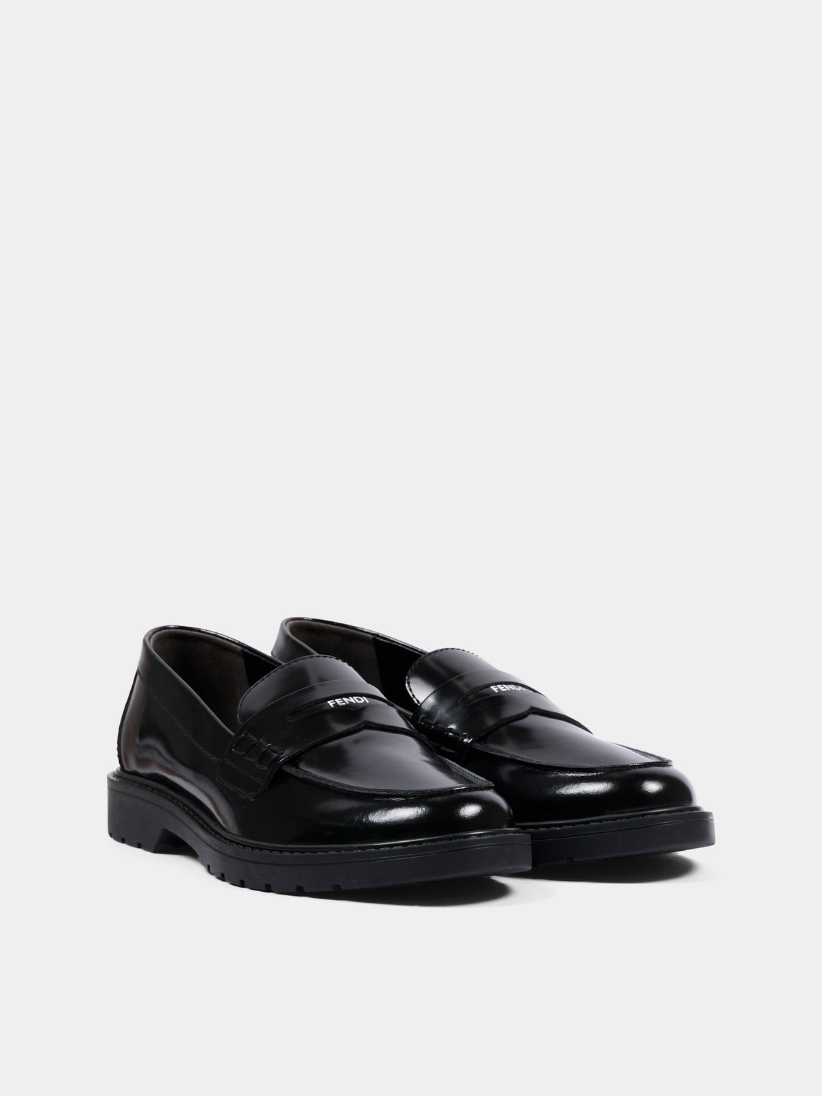 Mocassini neri per bambini,Fendi Kids,JMR593 PJQ F0QA1