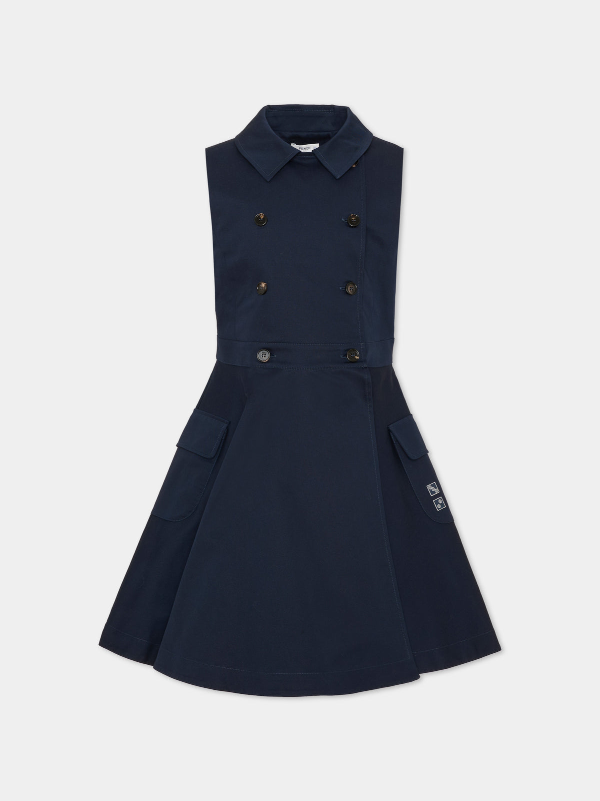 Abito elegante blu per bambina,Fendi Kids,JFB874 AS5Y F0QG3