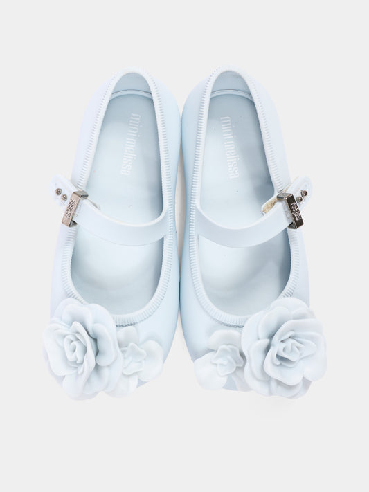 Ballerine celesti per bambina con rosa,Mini Melissa,S-37823-BO982
