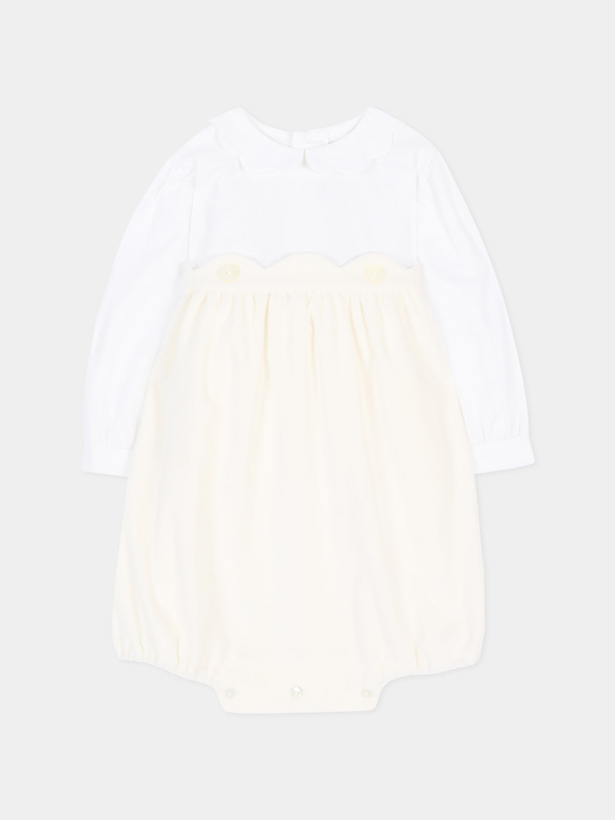 Pagliaccetto avorio per neonata,Mariella Ferrari,PGF6 005 069