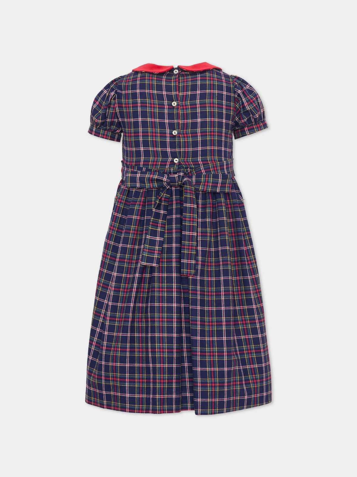 Abito elegante blu per neonata tartan,Mariella Ferrari,ABQ15MC 027