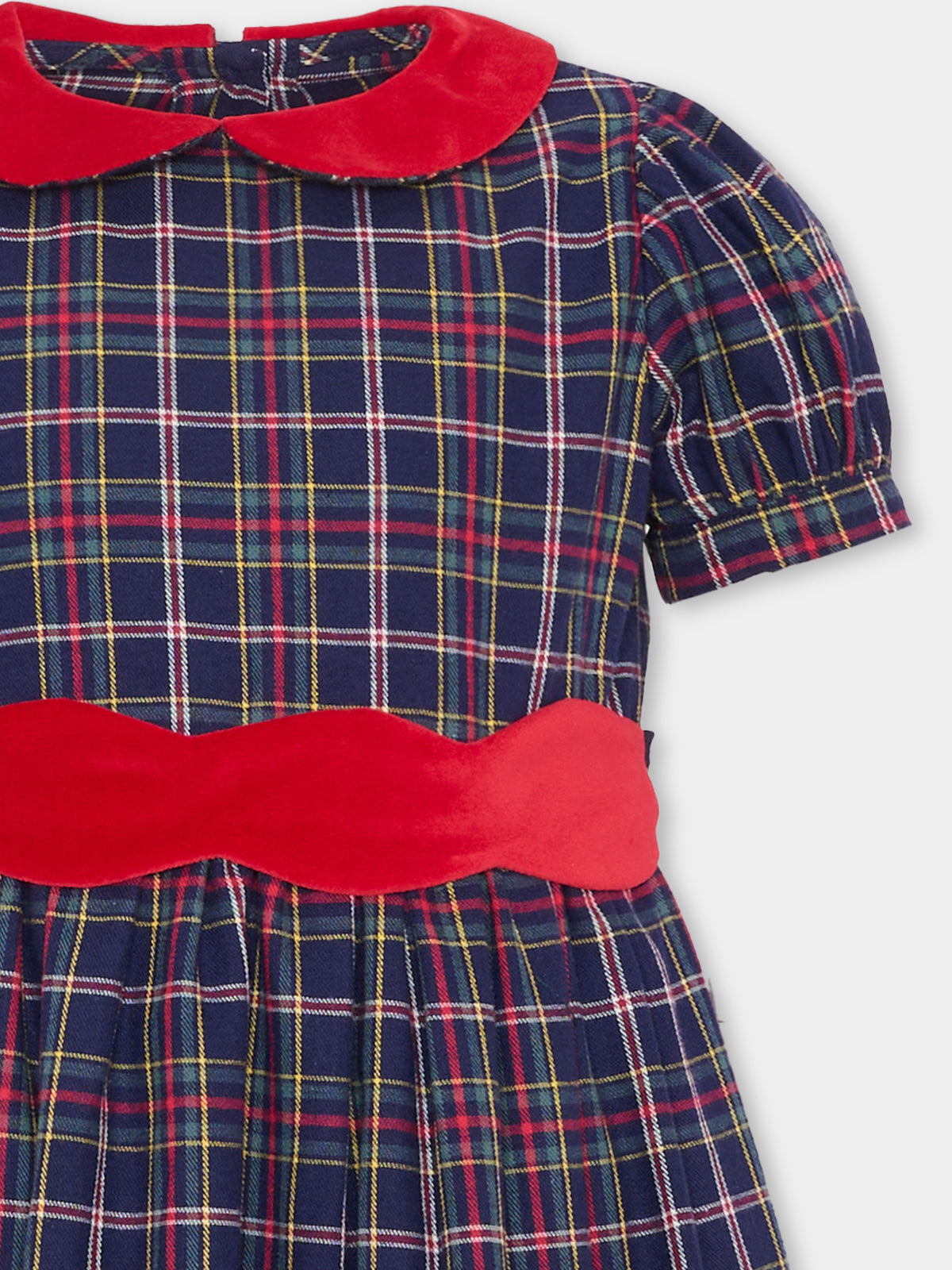 Abito elegante blu per neonata tartan,Mariella Ferrari,ABQ15MC 027