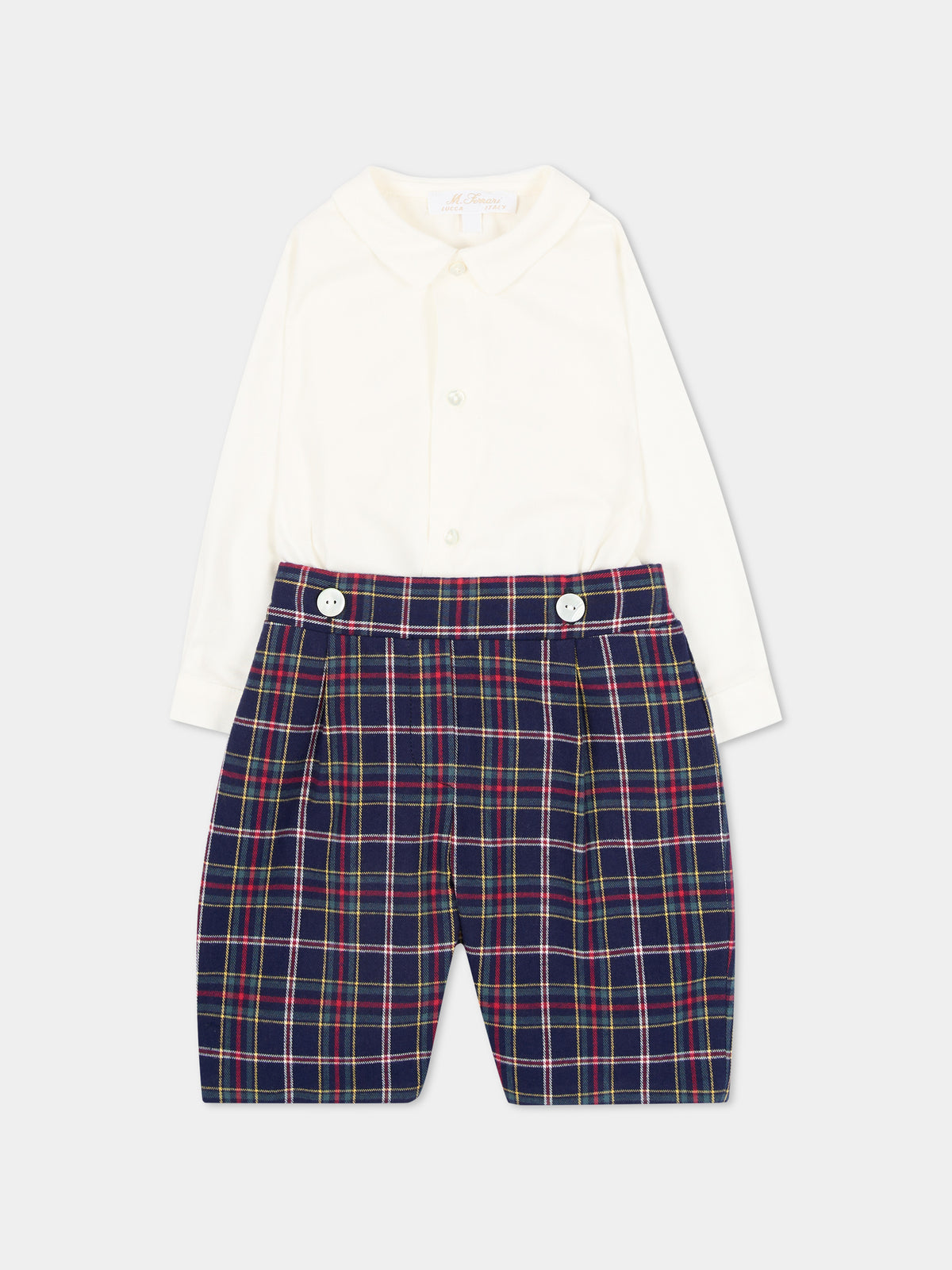 Completo blu per neonato tartan,Mariella Ferrari,PGM11 005 027