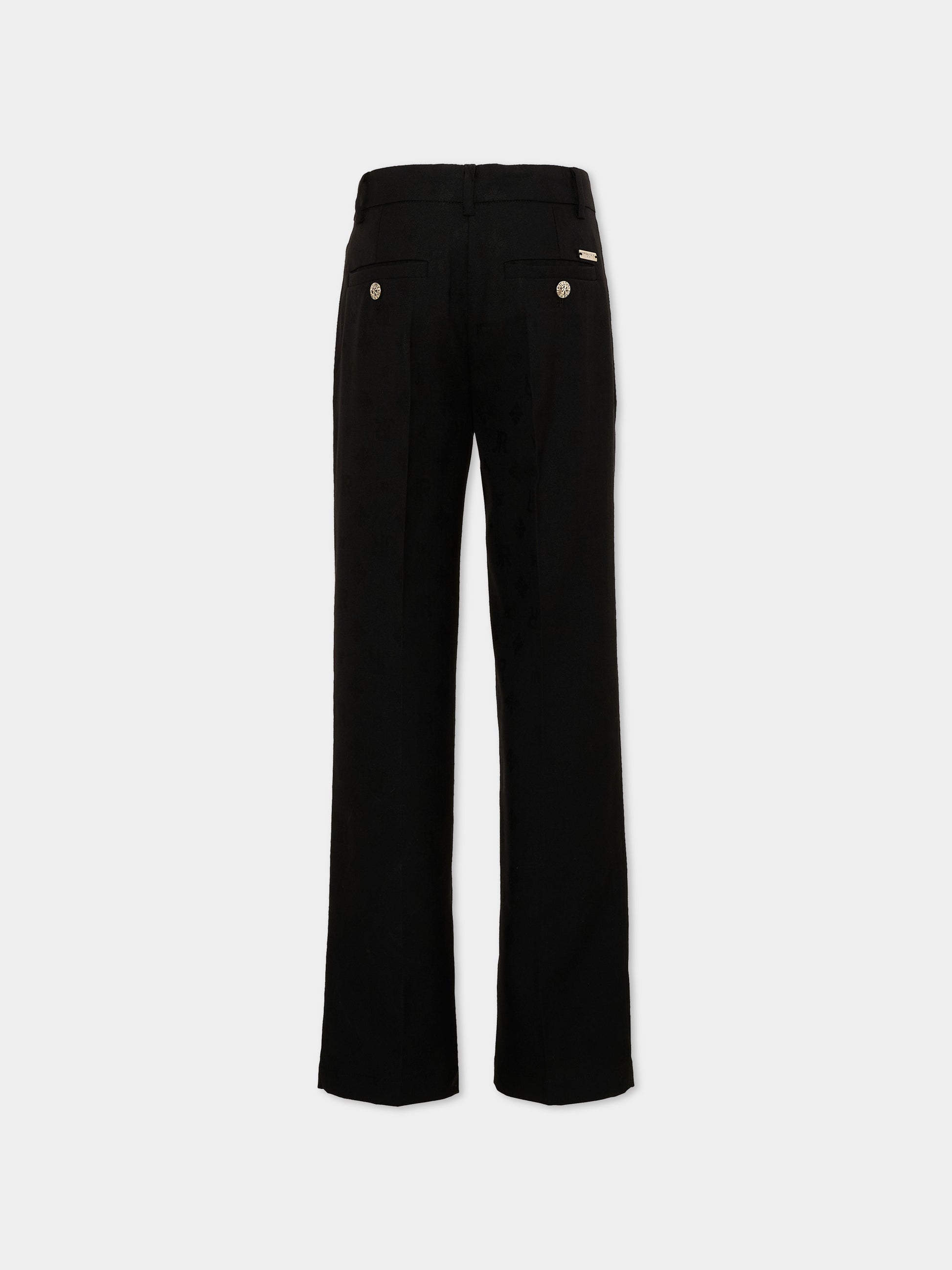 Pantaloni neri per bambino con logo,Richmond,RBA26101PA JR_M.BLACK JR MONOGRAM BLACK