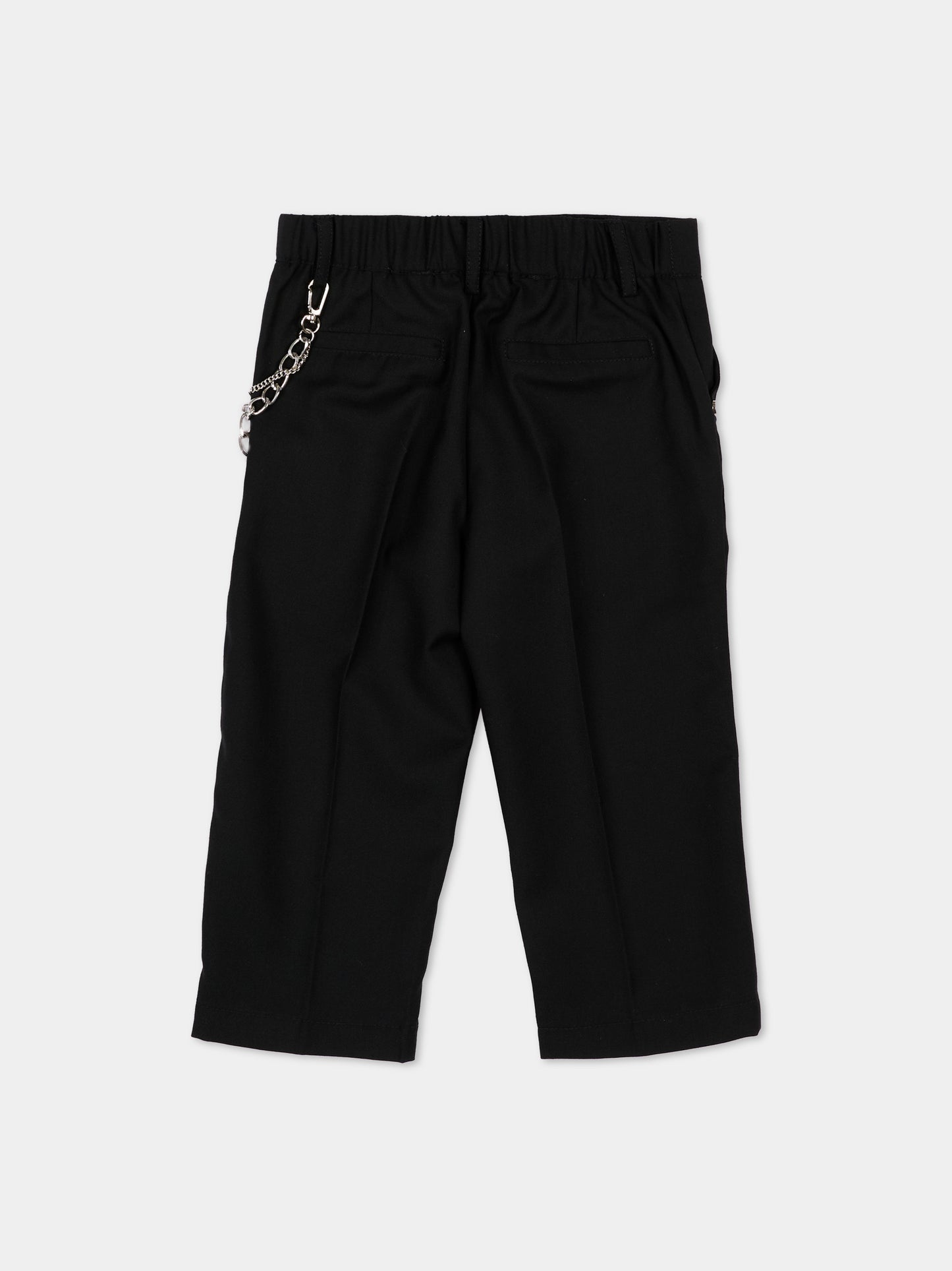 Pantaloni nero per neonato con catena,Richmond,RIA26065PA BLACK BLACK
