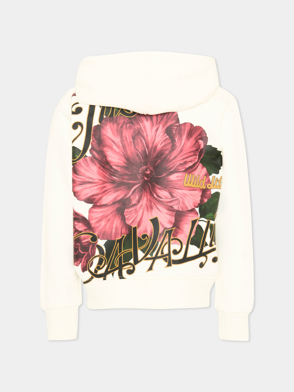 Felpa avorio per bambina con stampa,Just Cavalli Kids,JGA26147FE MARSHMAL. MARSHMALLOW