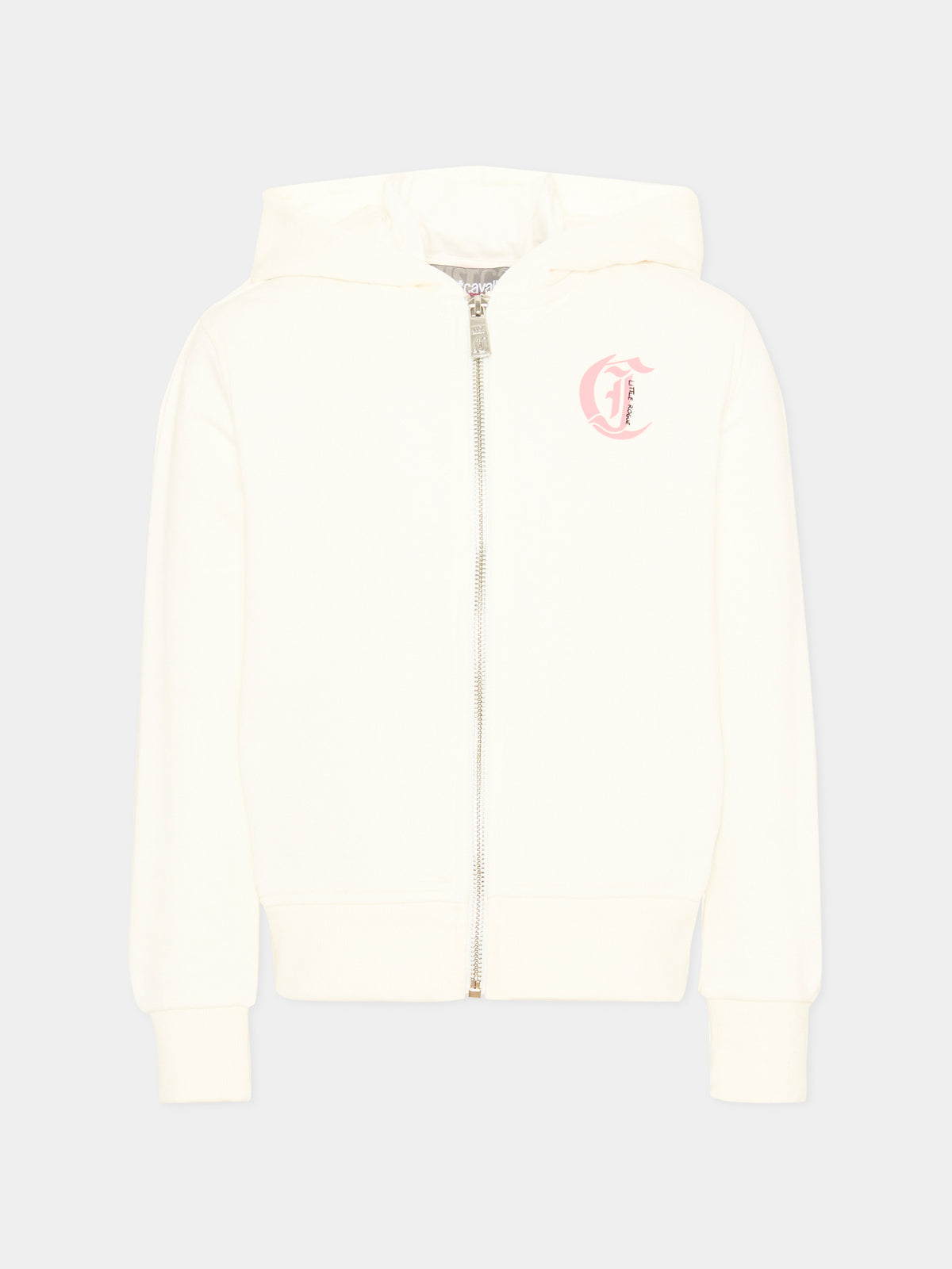 Felpa avorio per bambina con stampa,Just Cavalli Kids,JGA26147FE MARSHMAL. MARSHMALLOW