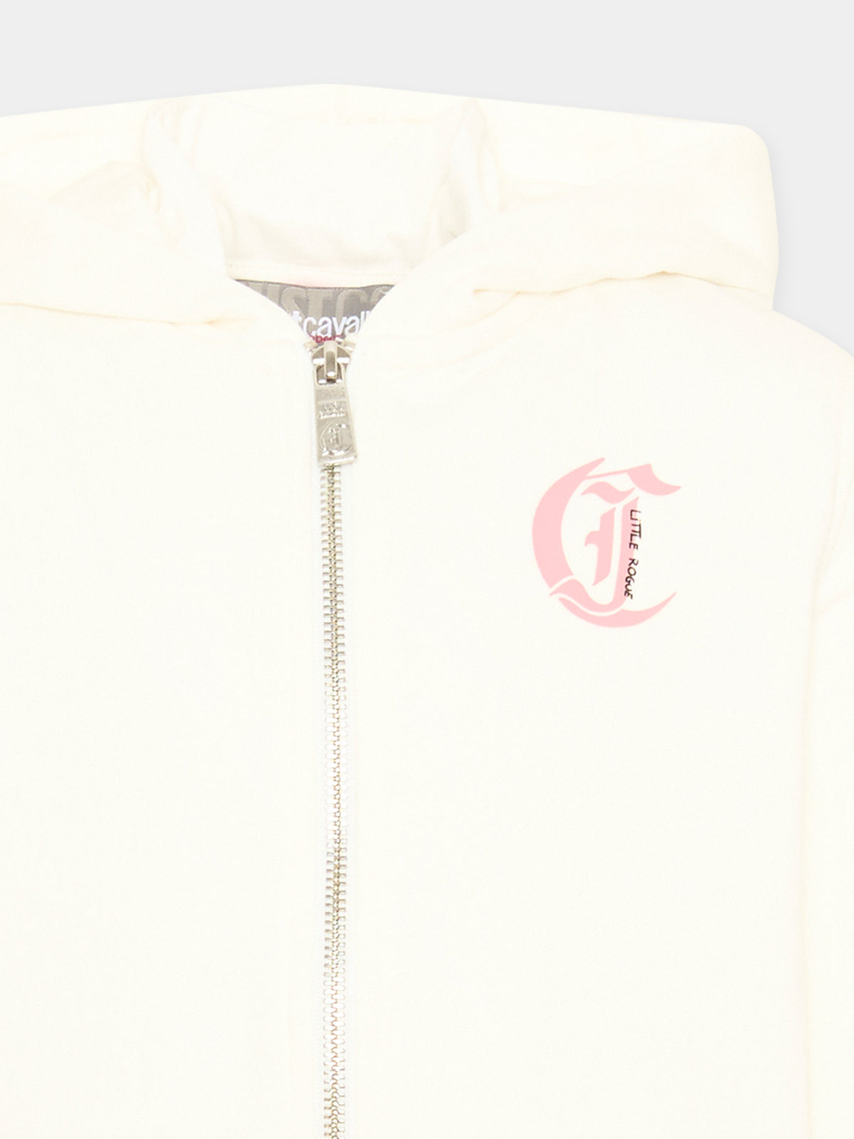 Felpa avorio per bambina con stampa,Just Cavalli Kids,JGA26147FE MARSHMAL. MARSHMALLOW