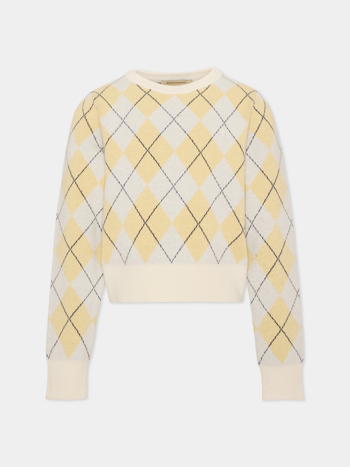 Maglione avorio per bambina a rombi,Trussardi Junior,TGA26016MA BONE/BC/BN BONE