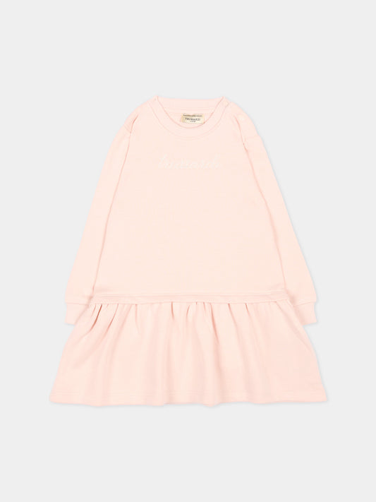 Vestito rosa per neonata con logo