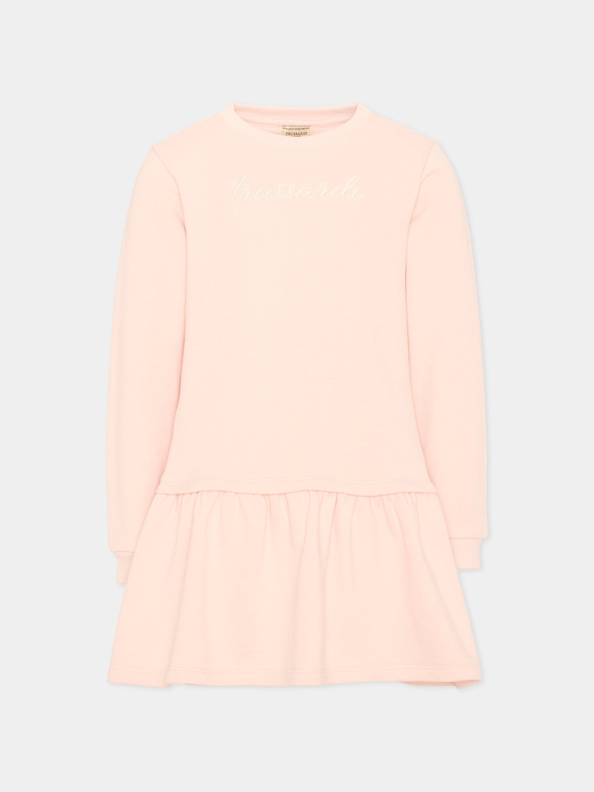 Vestito rosa per bambina con logo,Trussardi Junior,TIA26026VE BLUSH BLUSH